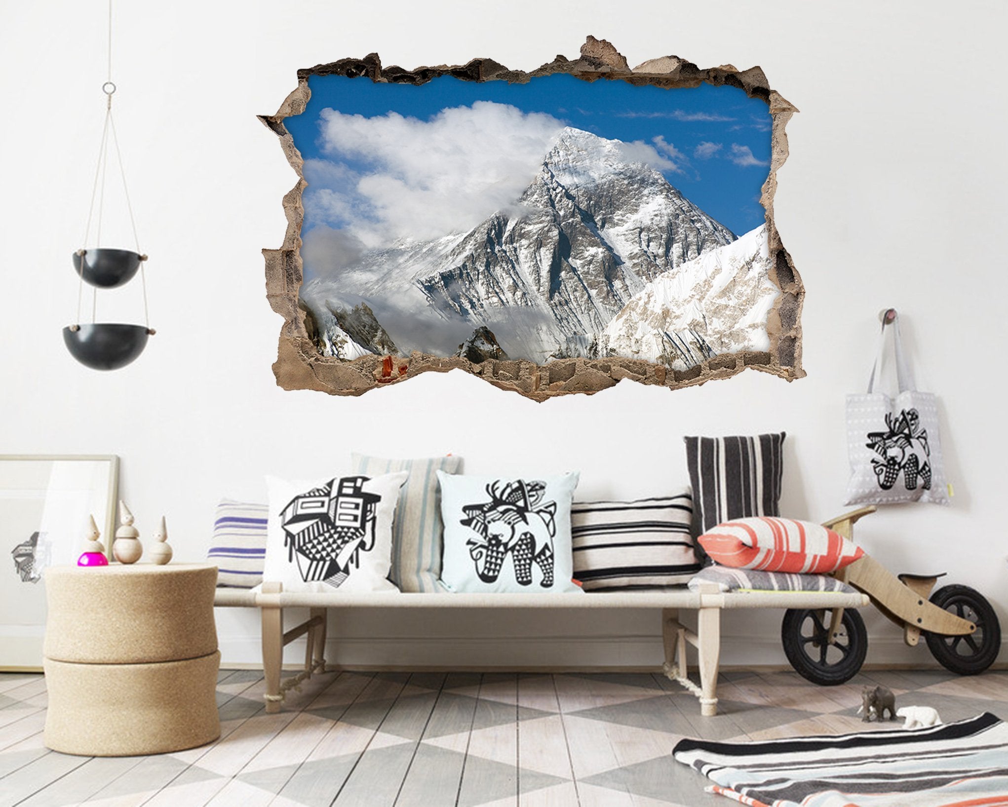 3D Snow Mountain Peak 170 Broken Wall Murals Wallpaper AJ Wallpaper 
