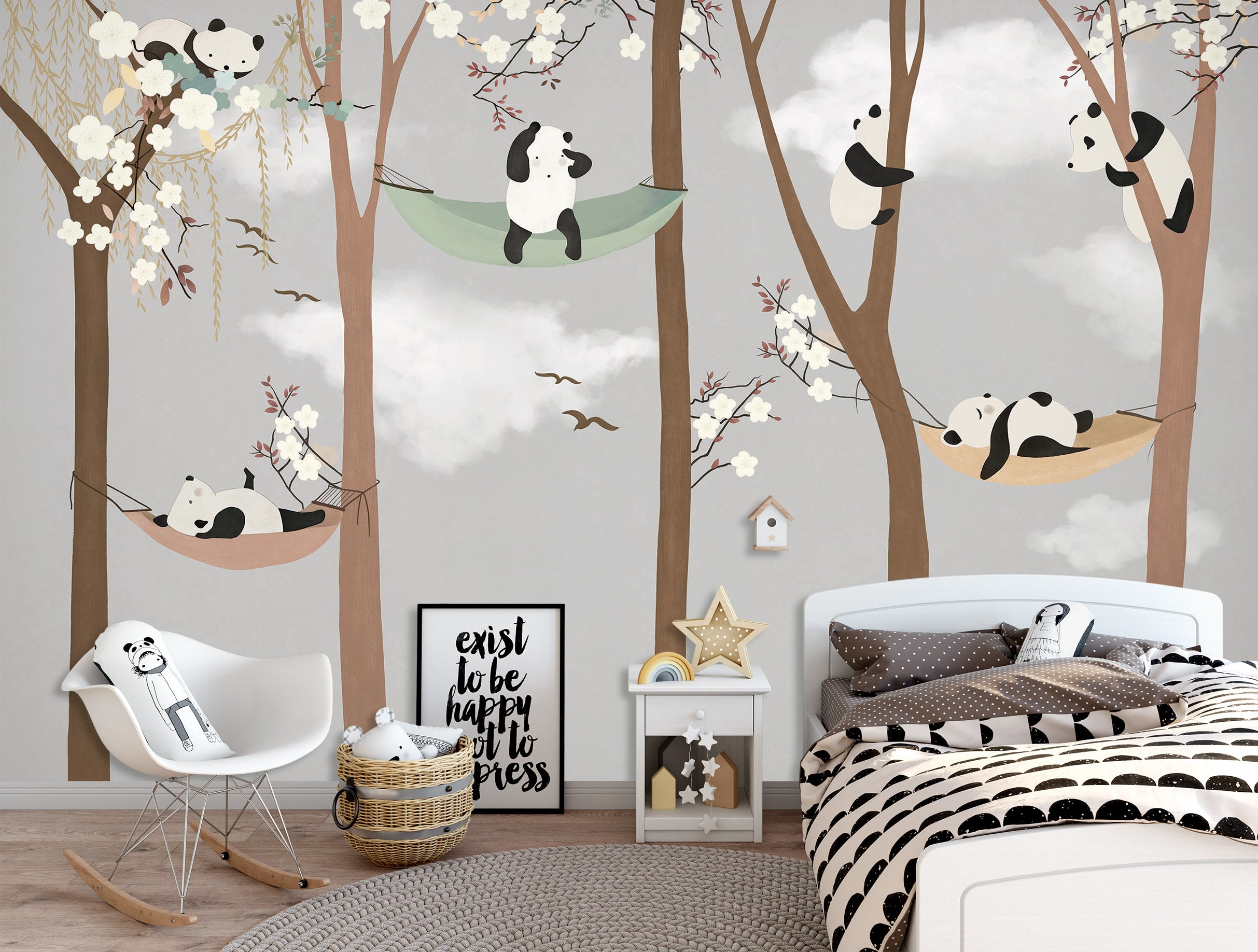 3D Forest Panda 1684 Wall Murals