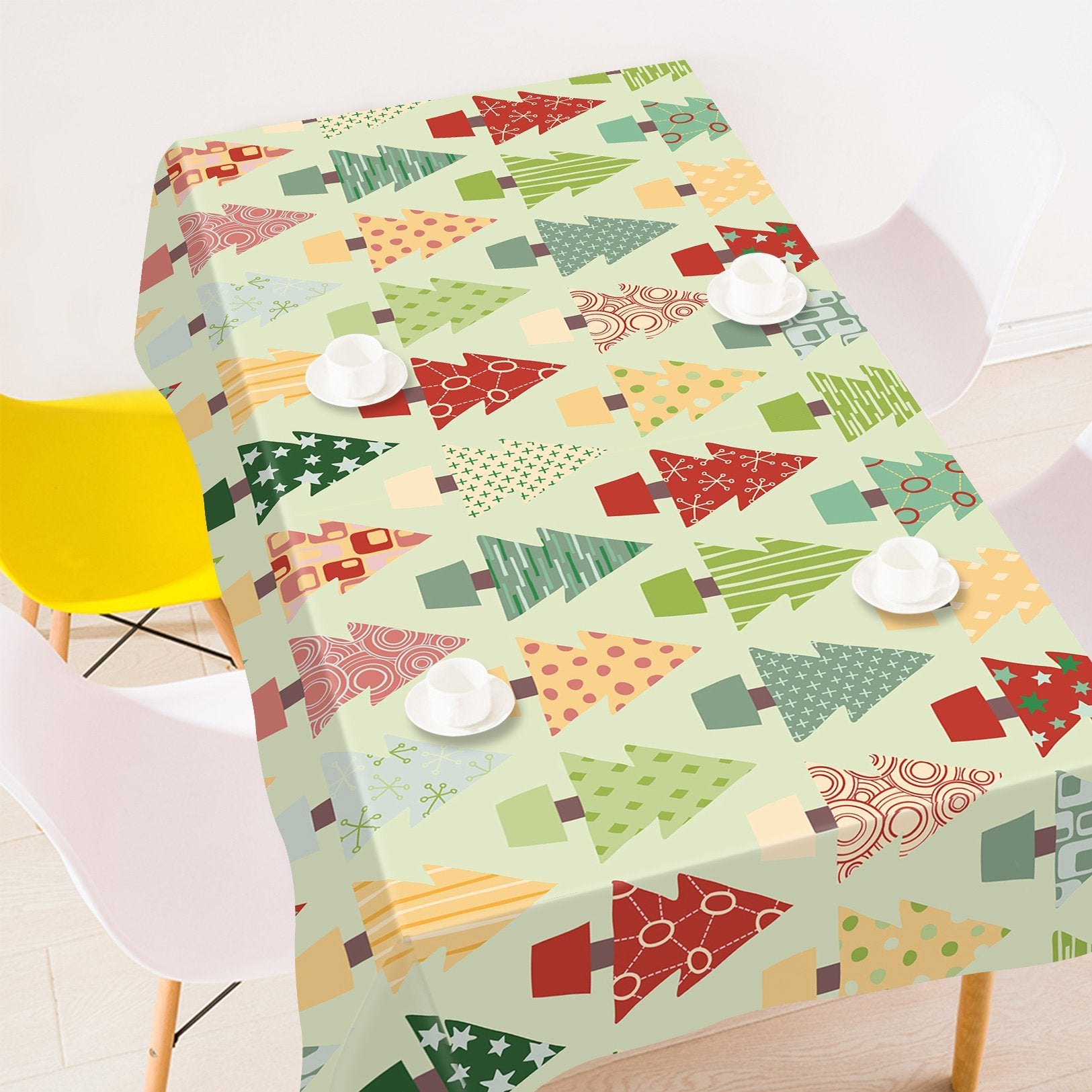 3D Cartoon Colored Christmas Tree 40 Tablecloths Tablecloths AJ Creativity Home 