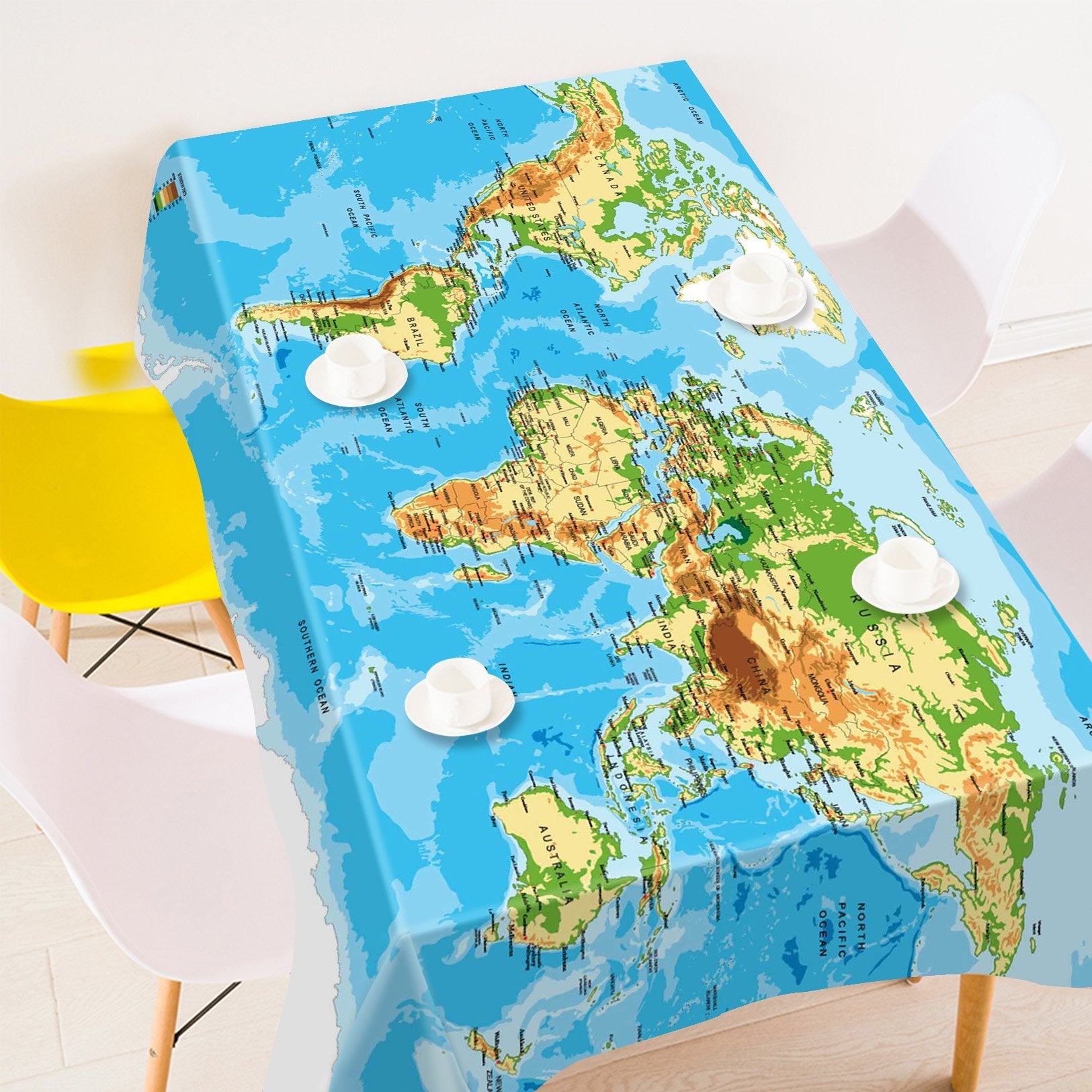 3D Detailed World Map 687 Tablecloths Wallpaper AJ Wallpaper 