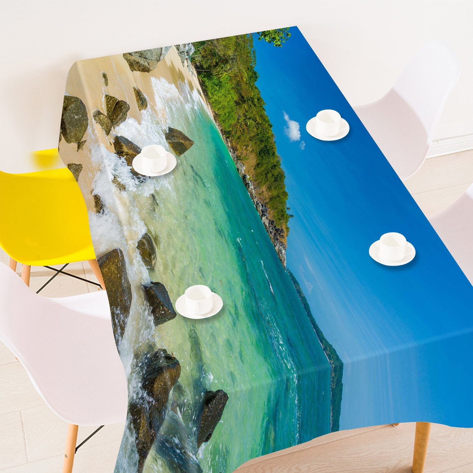 3D Beach Stones 620 Tablecloths Wallpaper AJ Wallpaper 