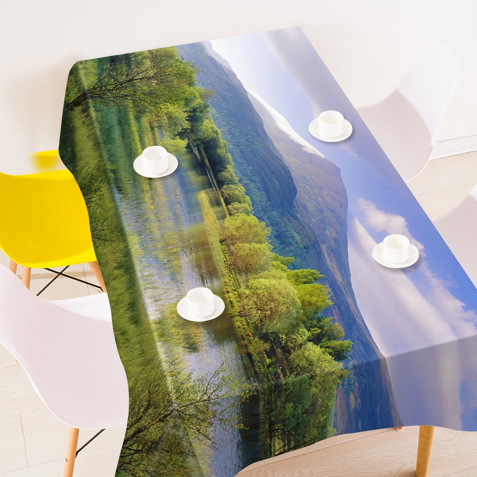 3D Mountain River Scenery 509 Tablecloths Wallpaper AJ Wallpaper 