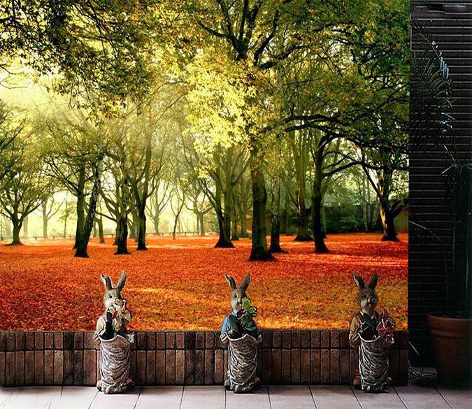 3D Forest green tree sun Wallpaper AJ Wallpaper 1 