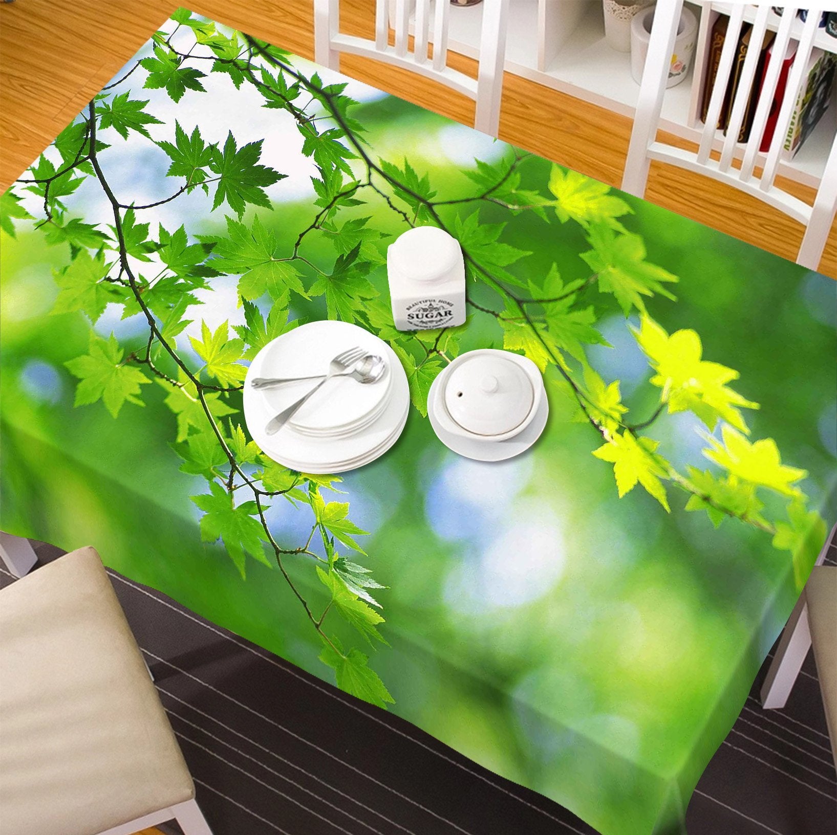 3D Green Branch 288 Tablecloths Wallpaper AJ Wallpaper 