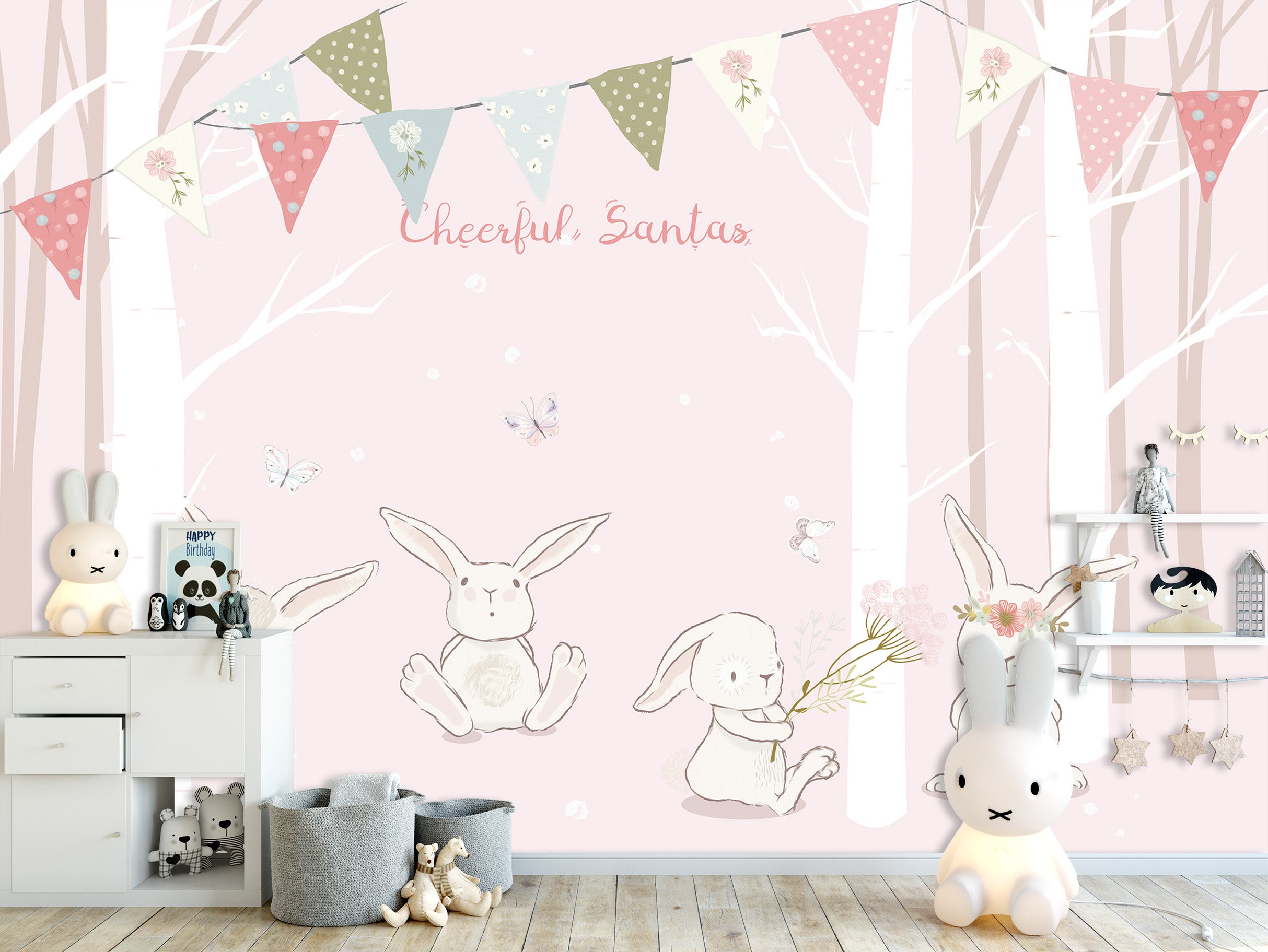 3D Forest Rabbit 1682 Wall Murals