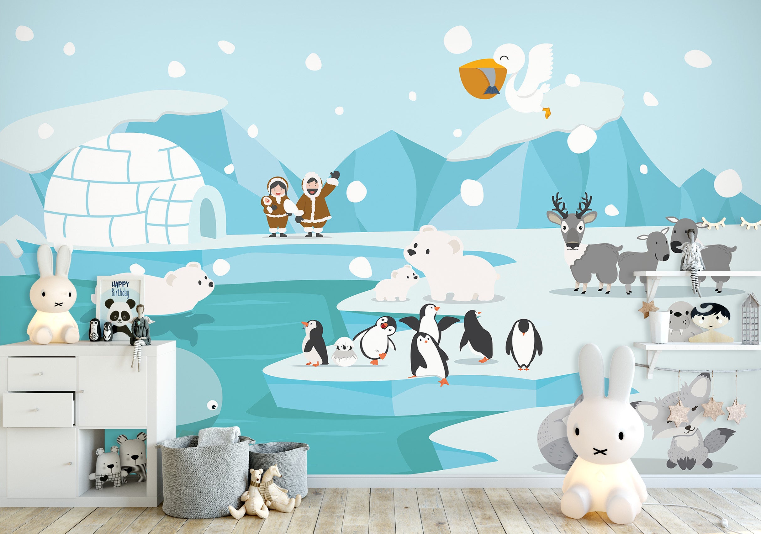 3D Glacier Animal Bear 57229 Wall Murals