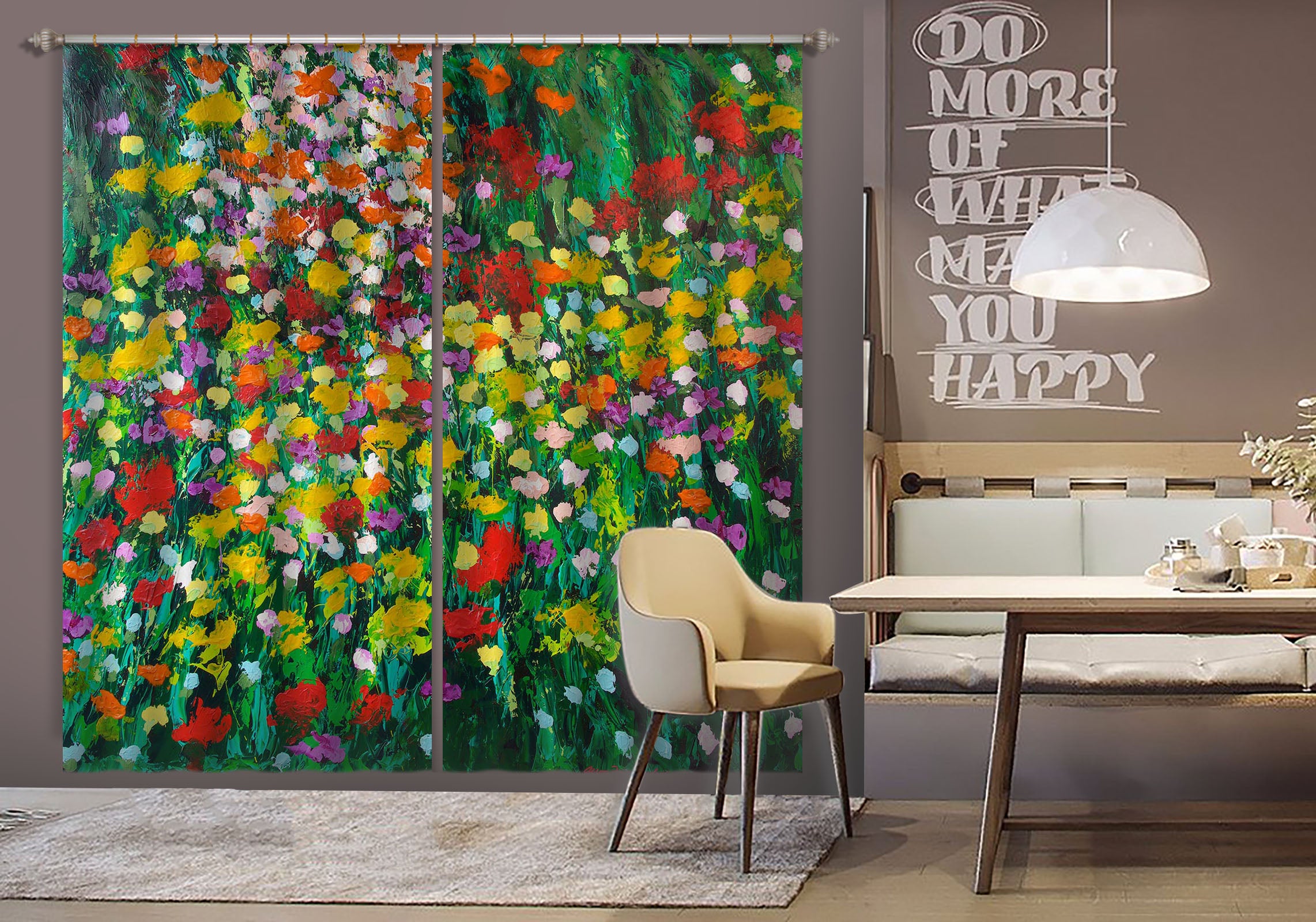 3D Colored Wild Flowers 103 Allan P. Friedlander Curtain Curtains Drapes