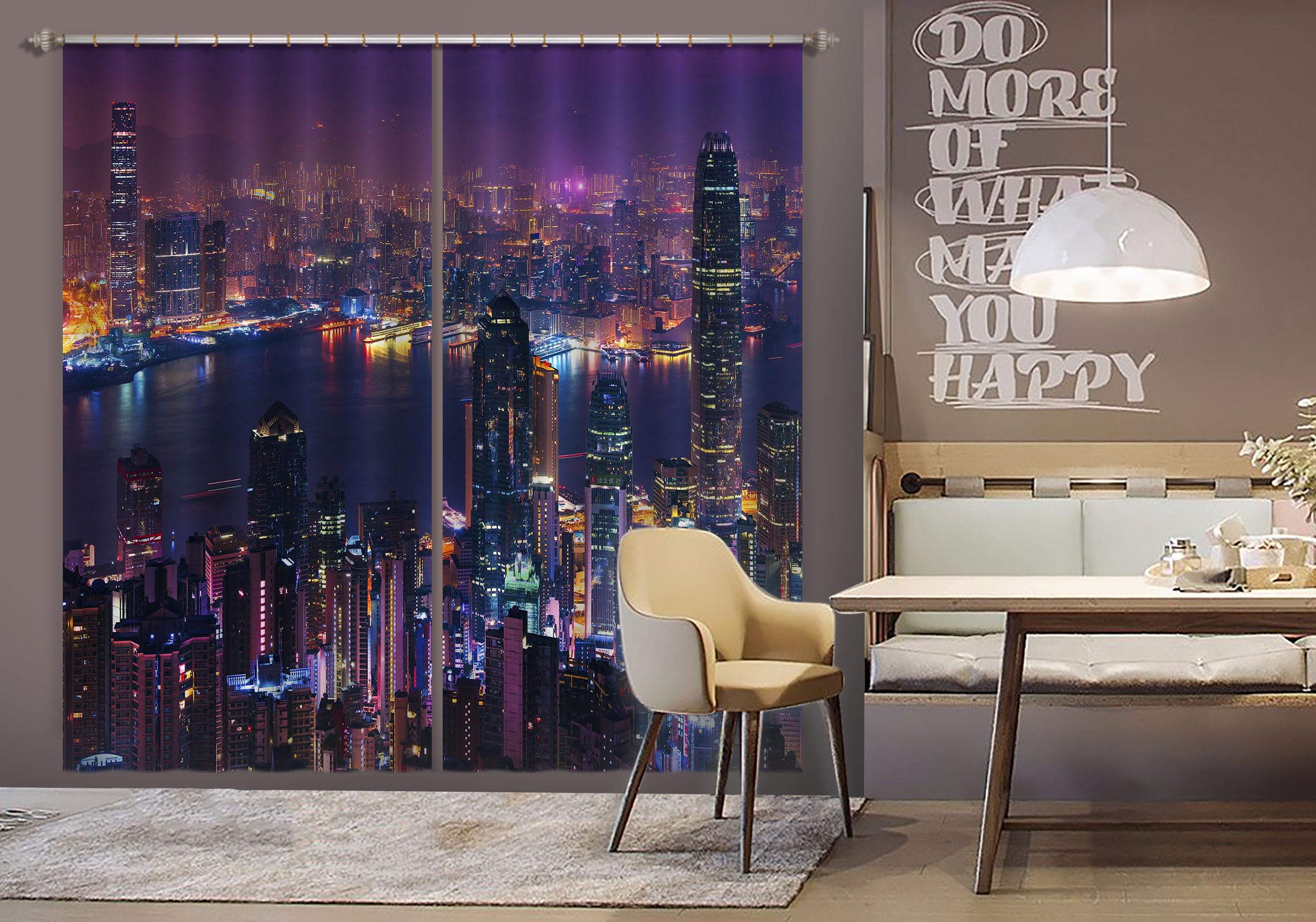 3D City Lights 179 Marco Carmassi Curtain Curtains Drapes