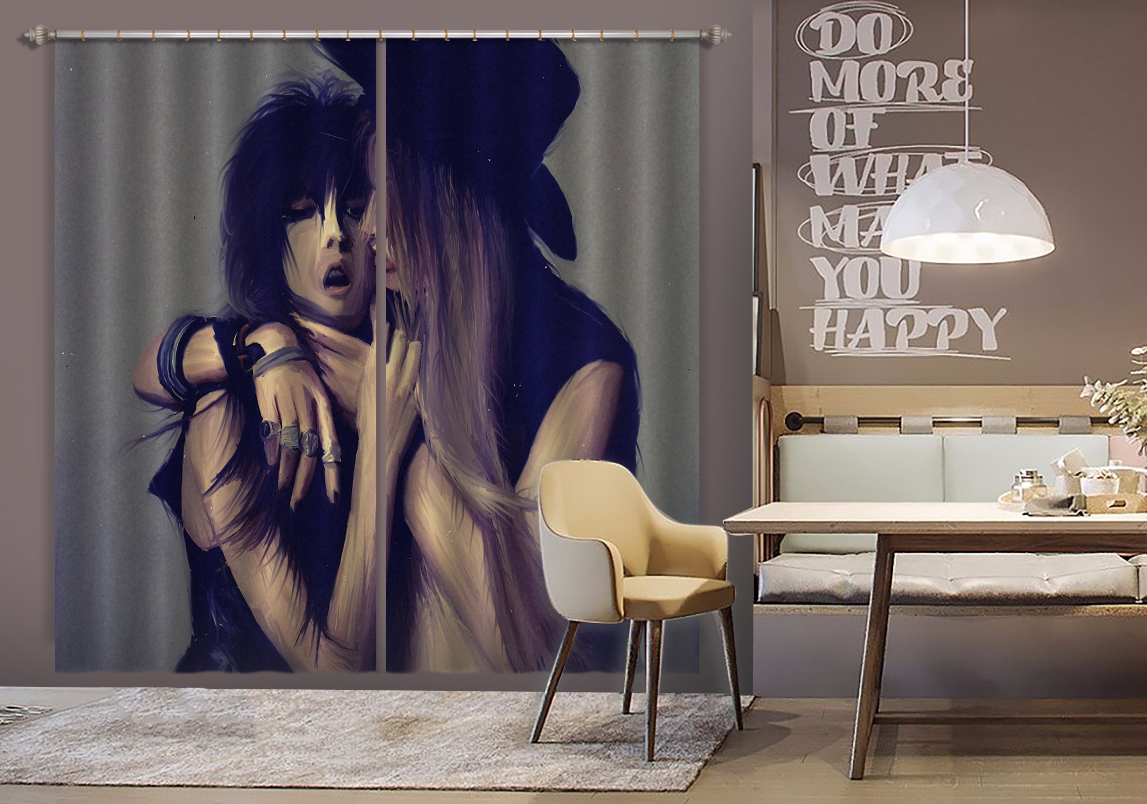 3D Fashion Couple 051 Marco Cavazzana Curtain Curtains Drapes