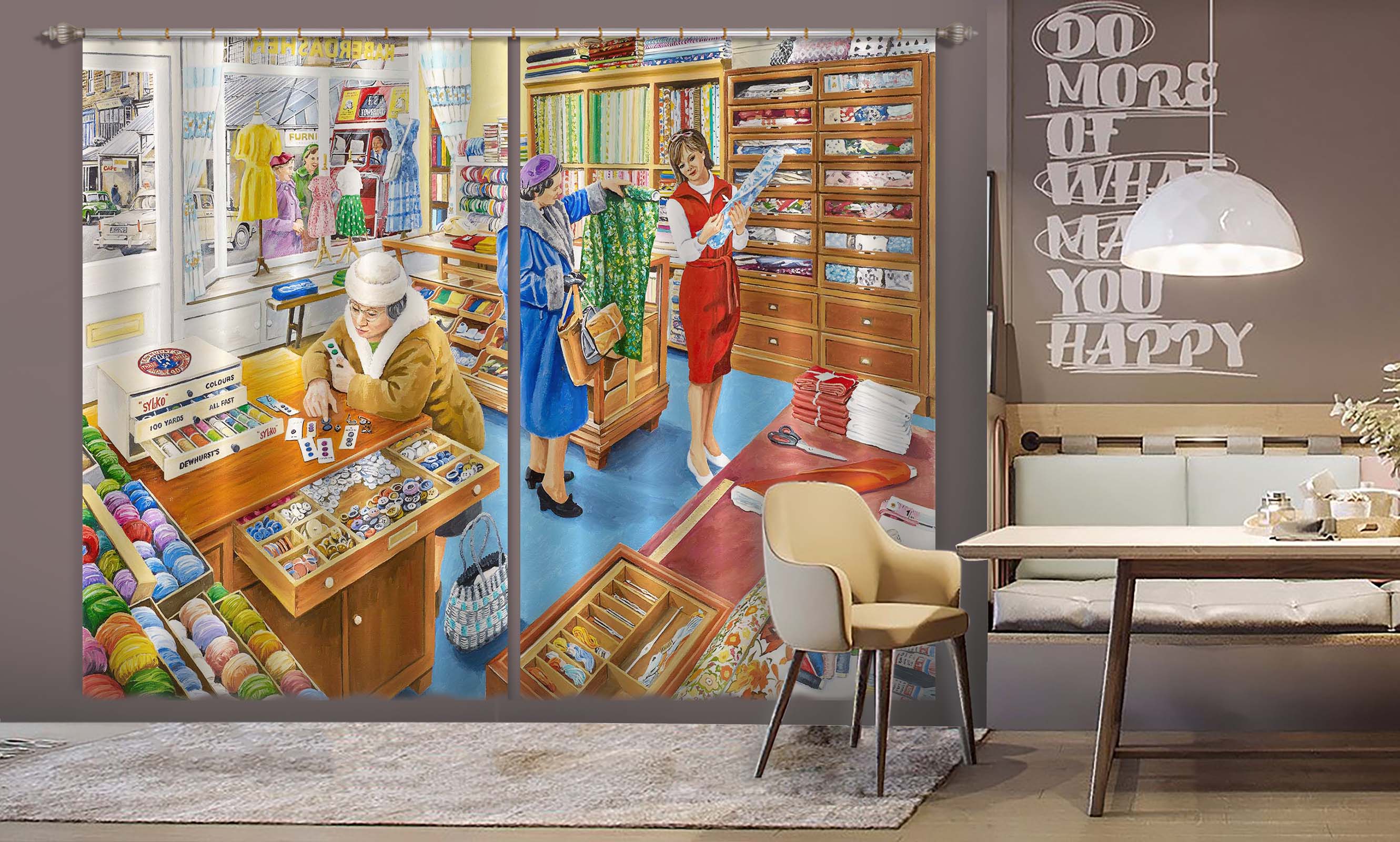 3D The Haberdasher 100 Trevor Mitchell Curtain Curtains Drapes