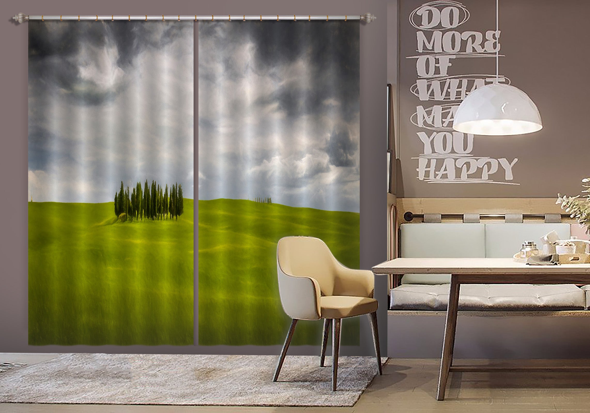3D Grass Field 088 Marco Carmassi Curtain Curtains Drapes