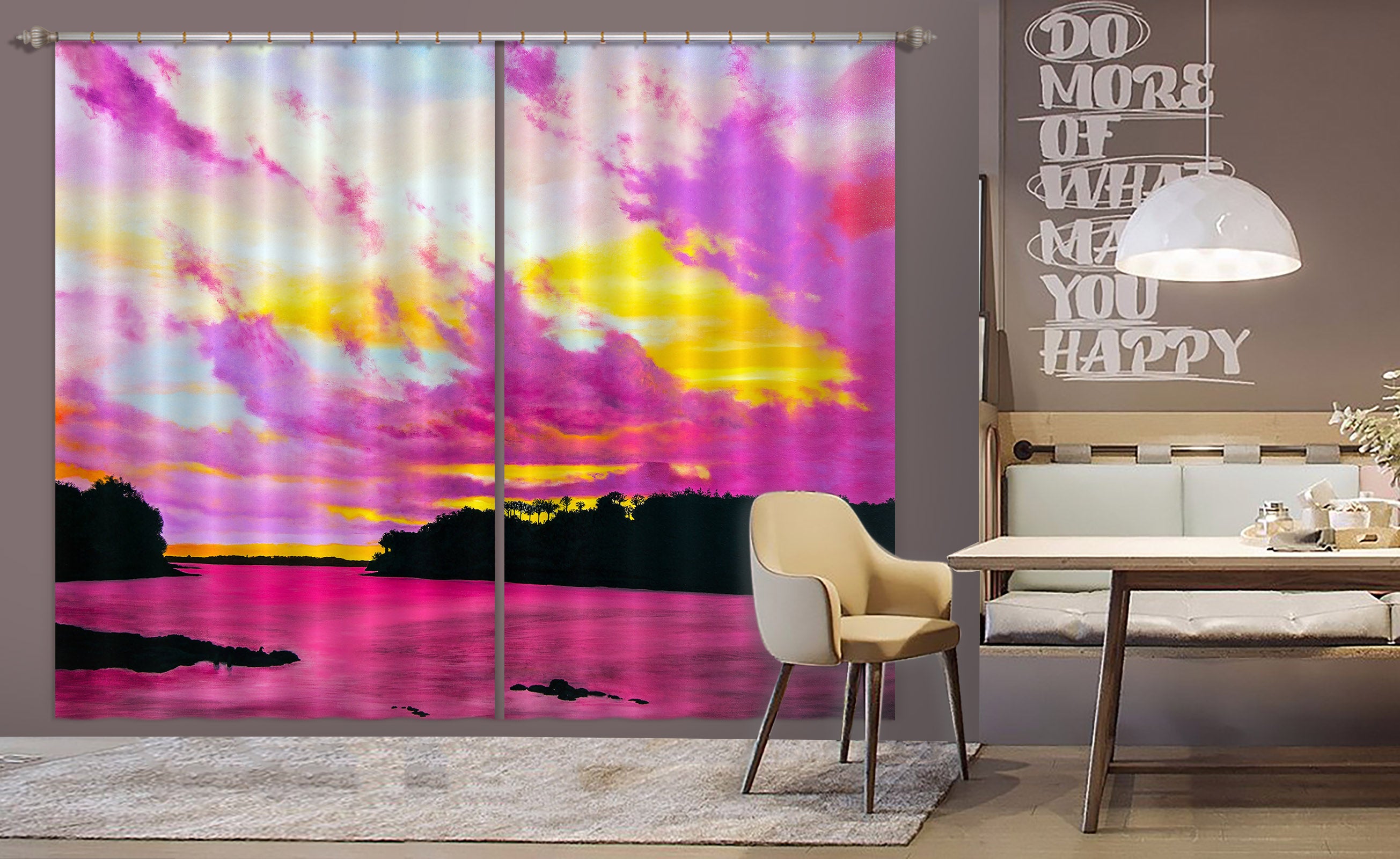 3D Pink Clouds 11017 Matthew Holden Bates Curtain Curtains Drapes