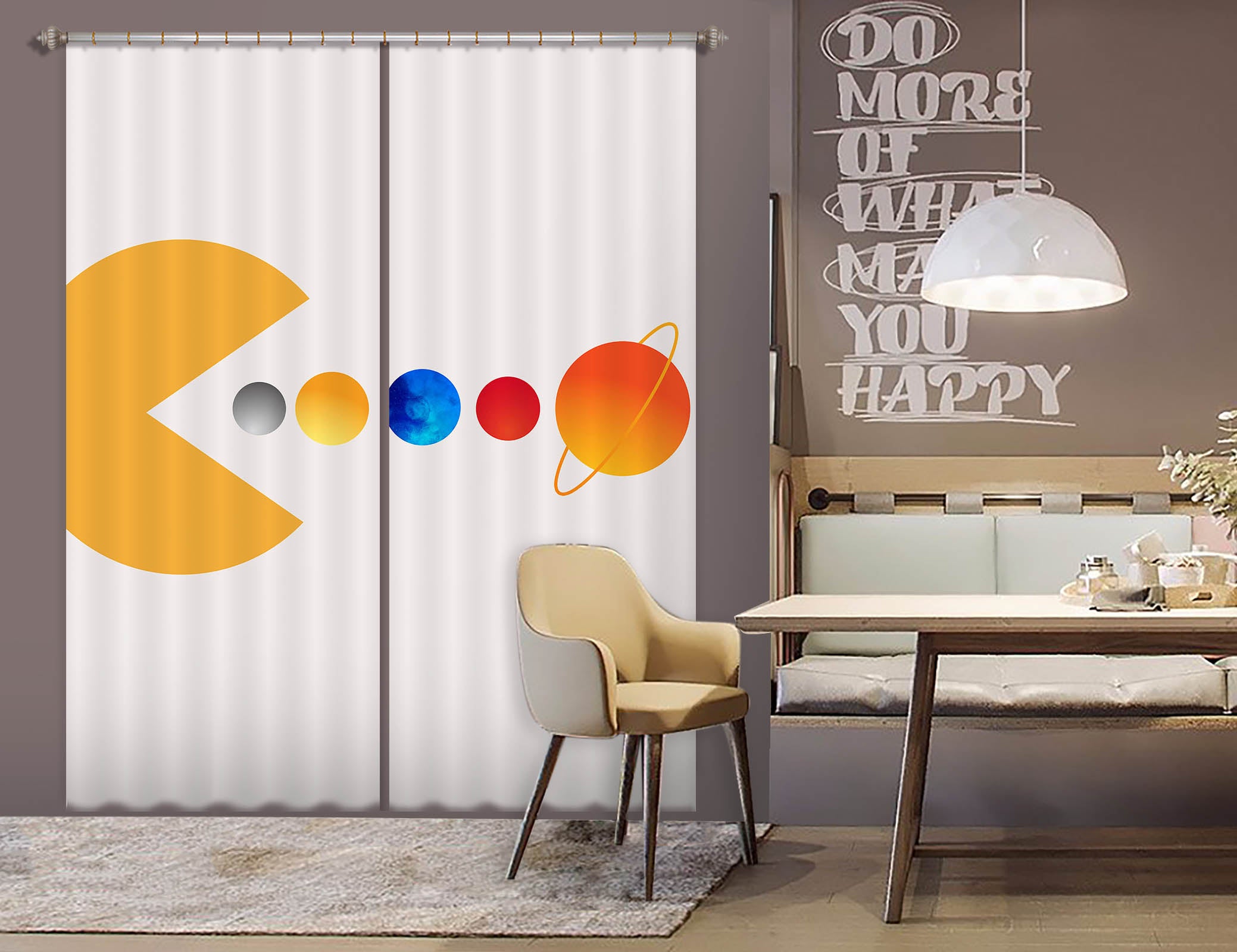 3D Monster Eating Ball 1146 Boris Draschoff Curtain Curtains Drapes