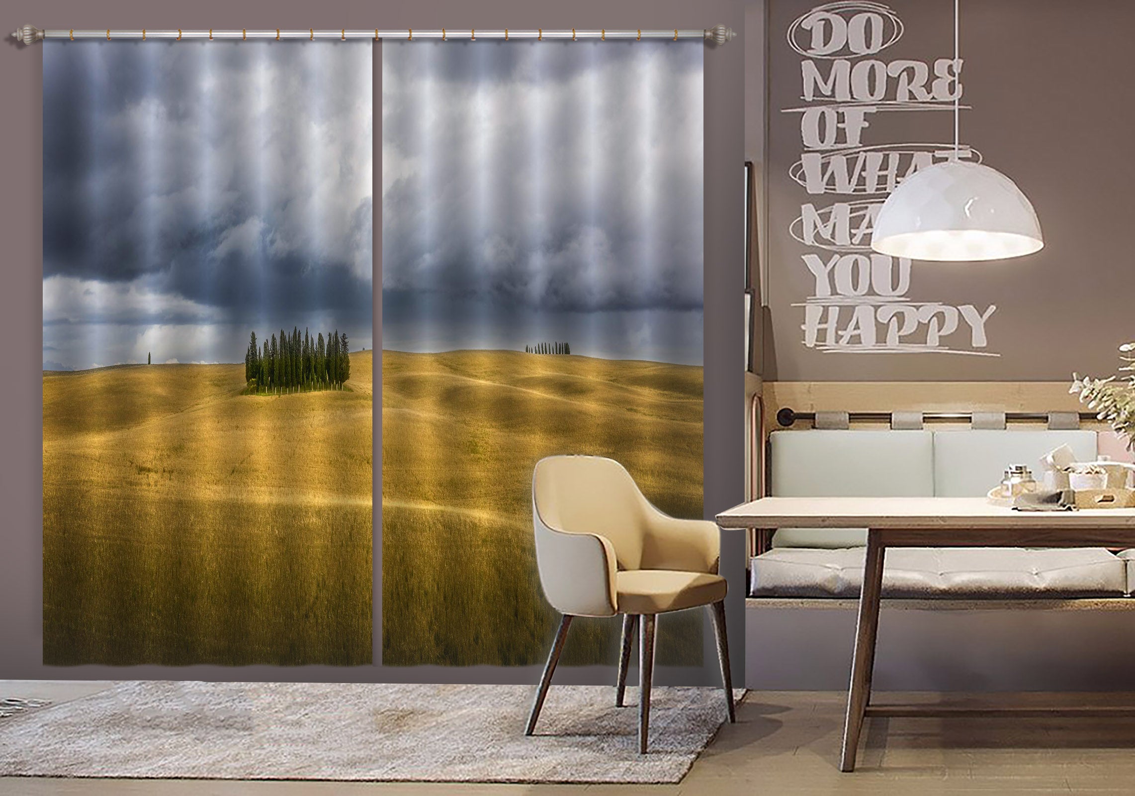 3D Yellow Steppe 136 Marco Carmassi Curtain Curtains Drapes