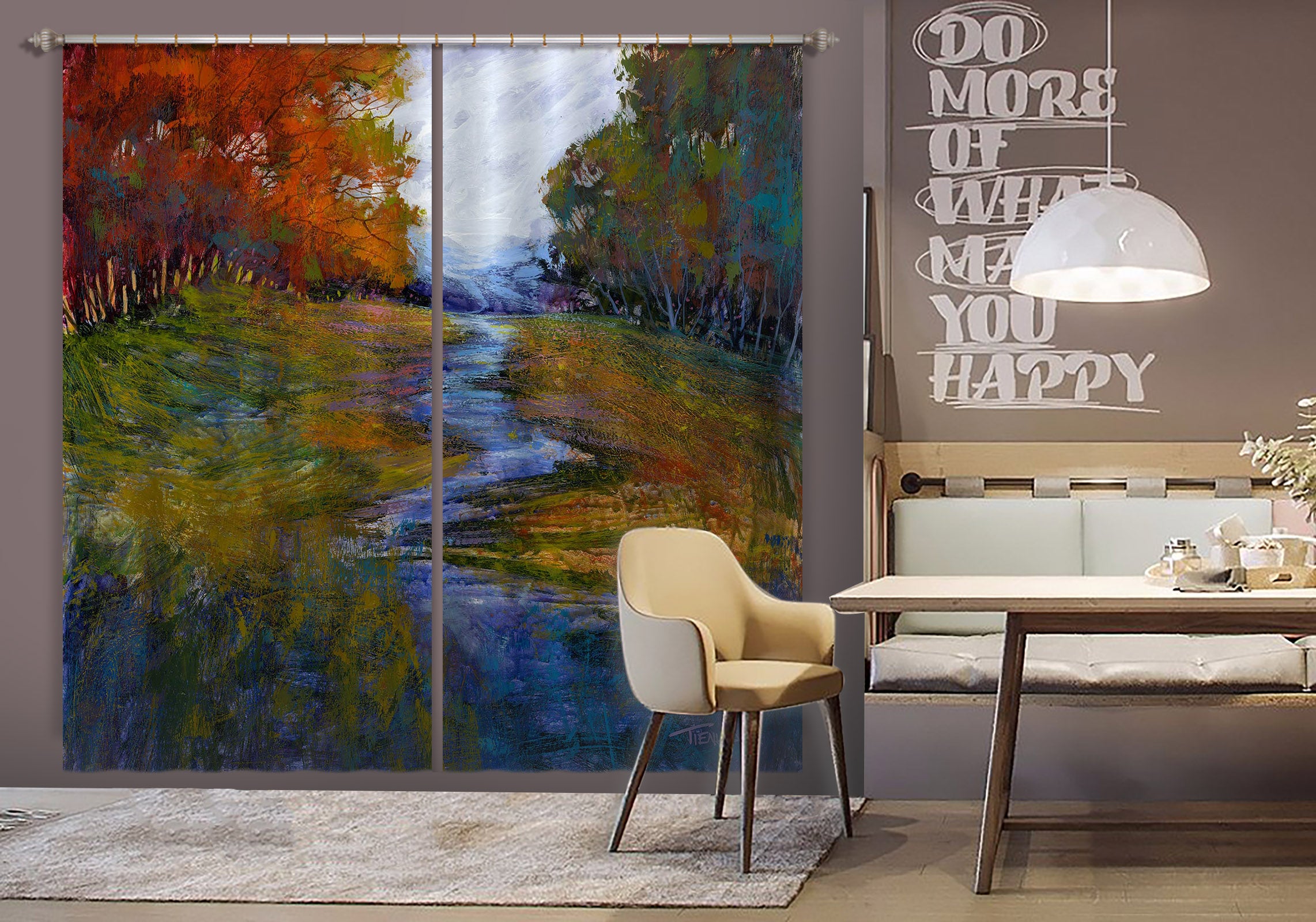 3D Small River Water 249 Michael Tienhaara Curtain Curtains Drapes