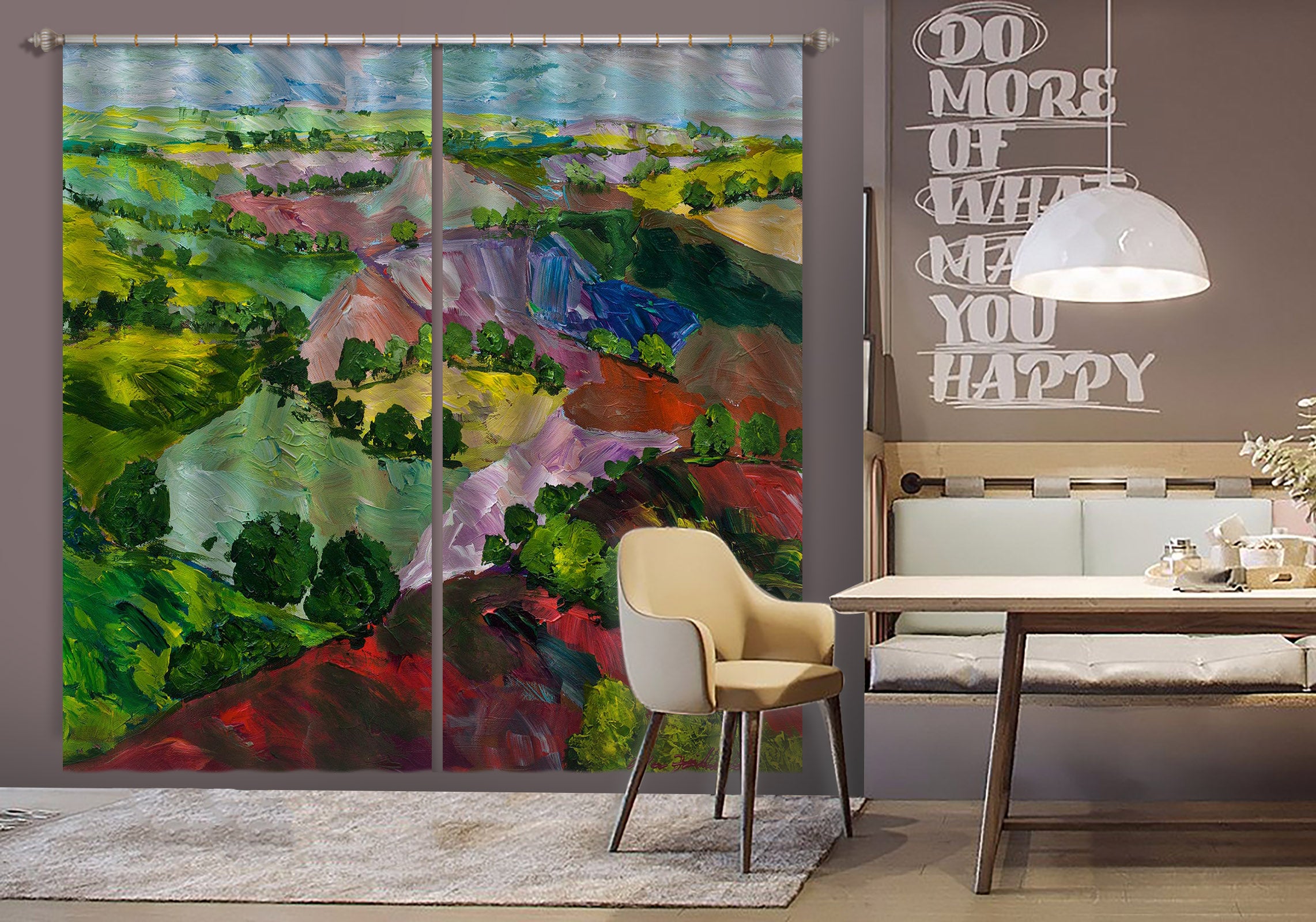 3D Colored Valley 184 Allan P. Friedlander Curtain Curtains Drapes