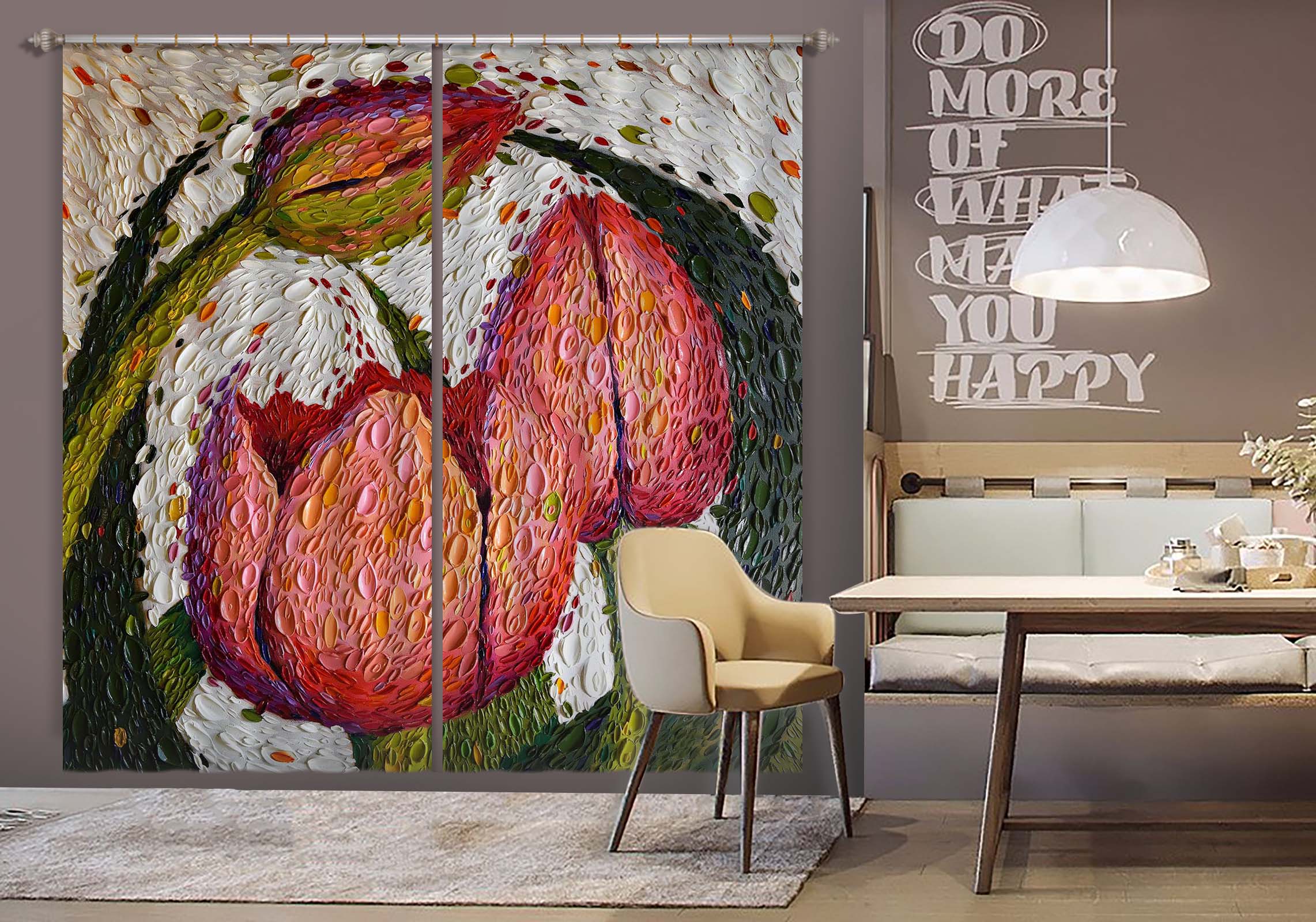 3D Red Rose 054 Dena Tollefson Curtain Curtains Drapes