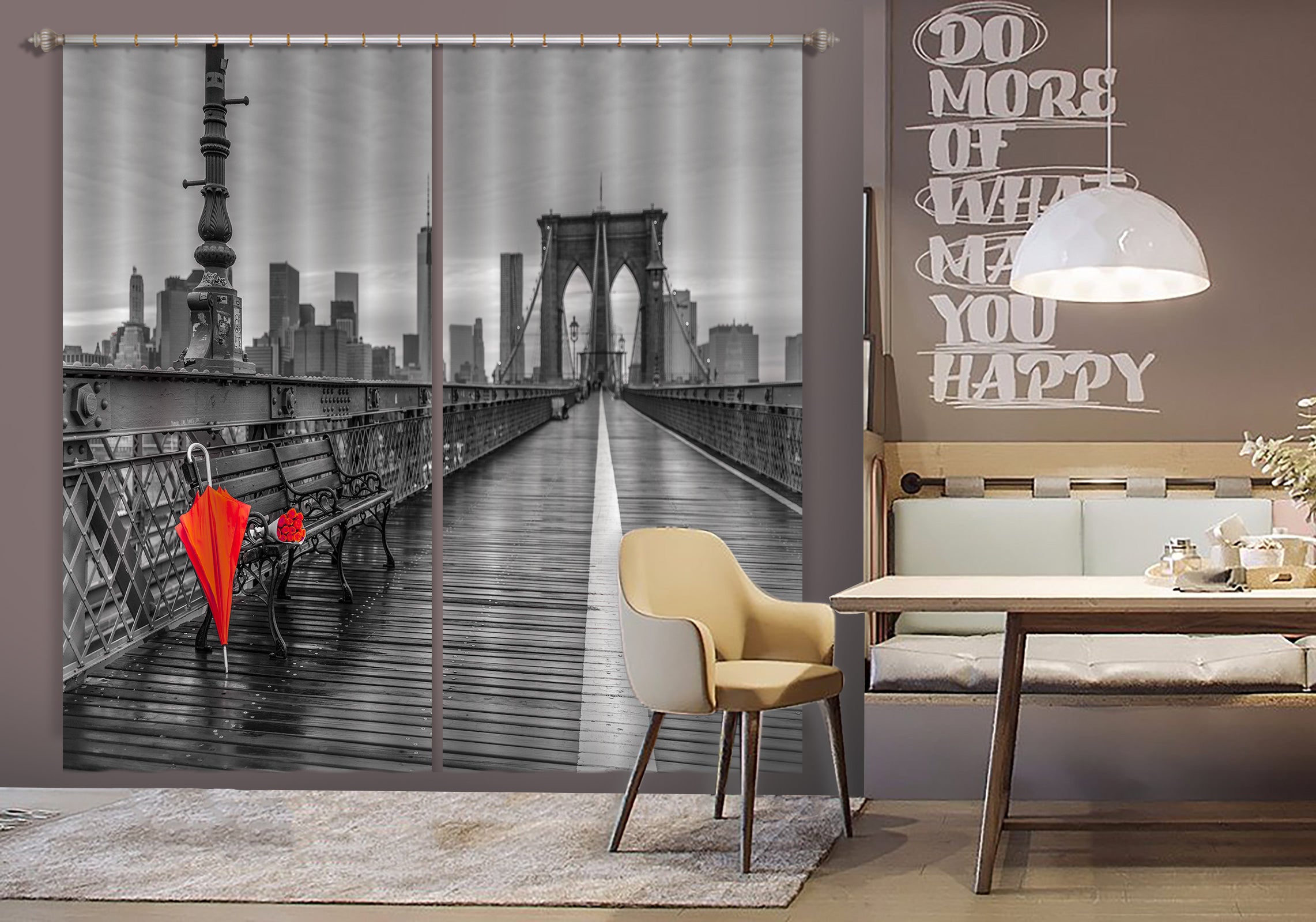 3D Umbrella Bridge 014 Assaf Frank Curtain Curtains Drapes