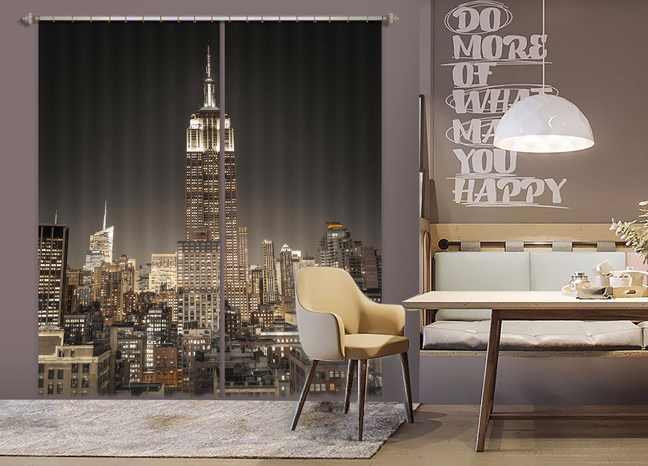 3D Night City 220 Assaf Frank Curtain Curtains Drapes