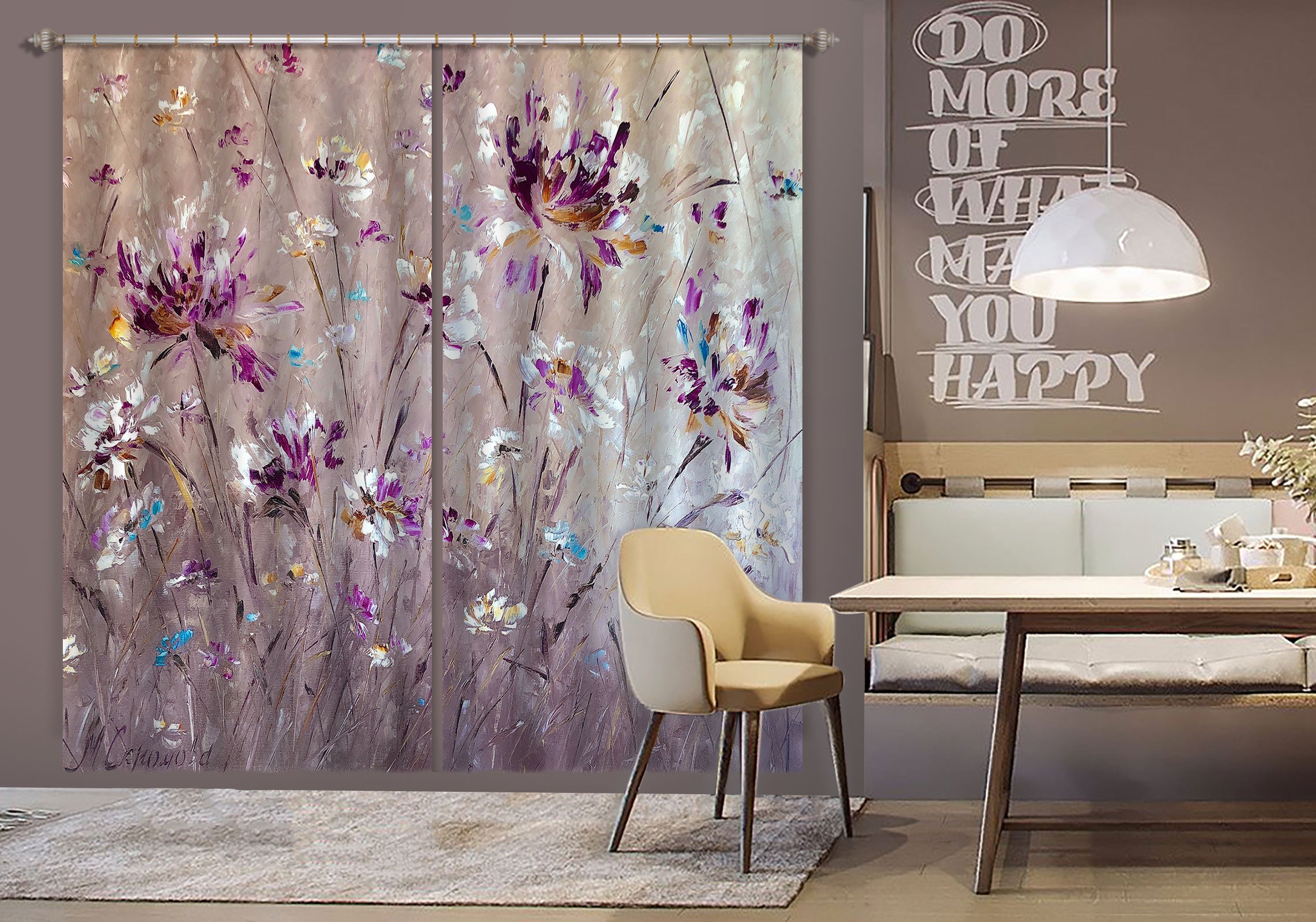 3D Cute Wildflowers 400 Skromova Marina Curtain Curtains Drapes