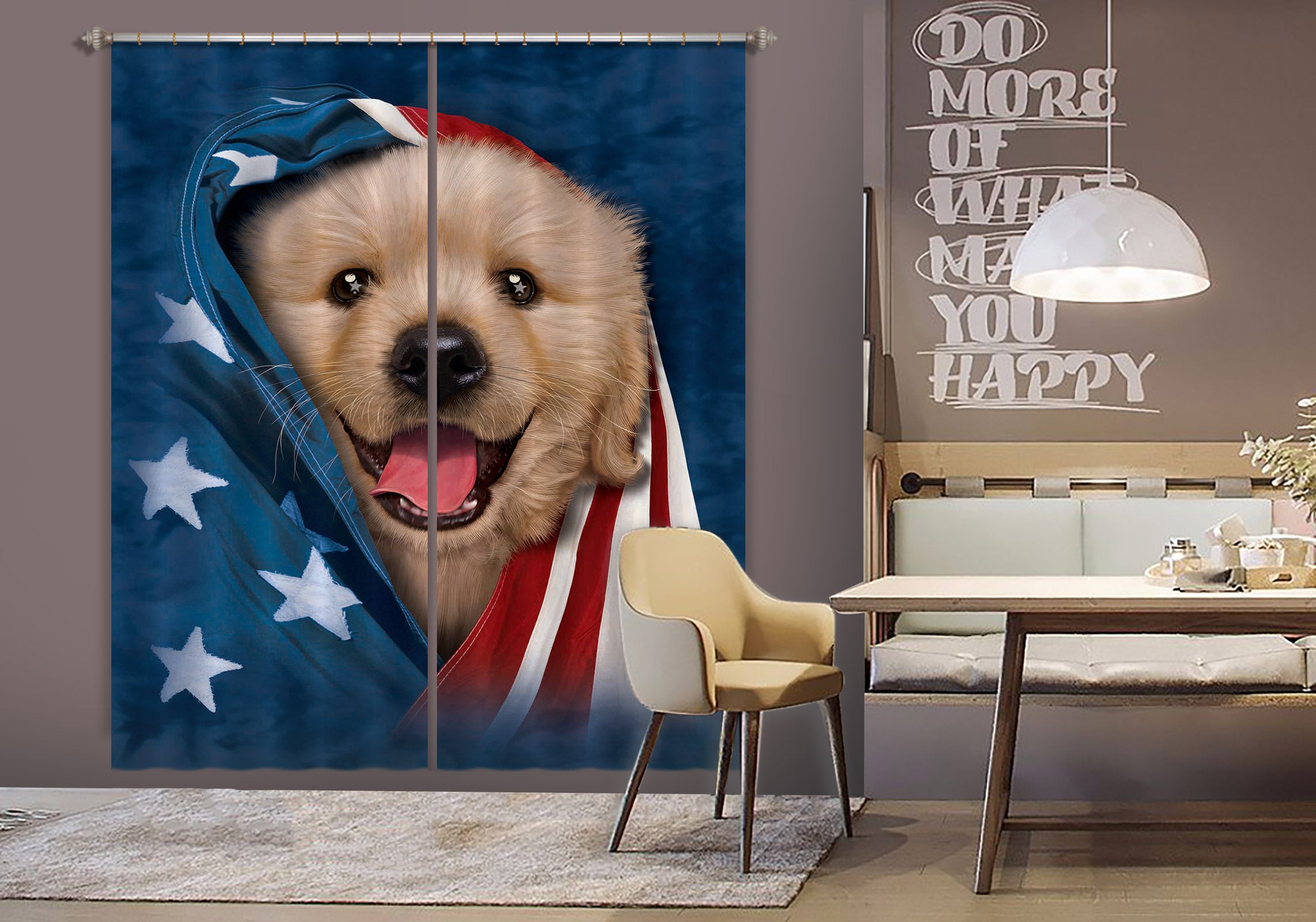 3D Cute Dog 001 Vincent Hie Curtain Curtains Drapes