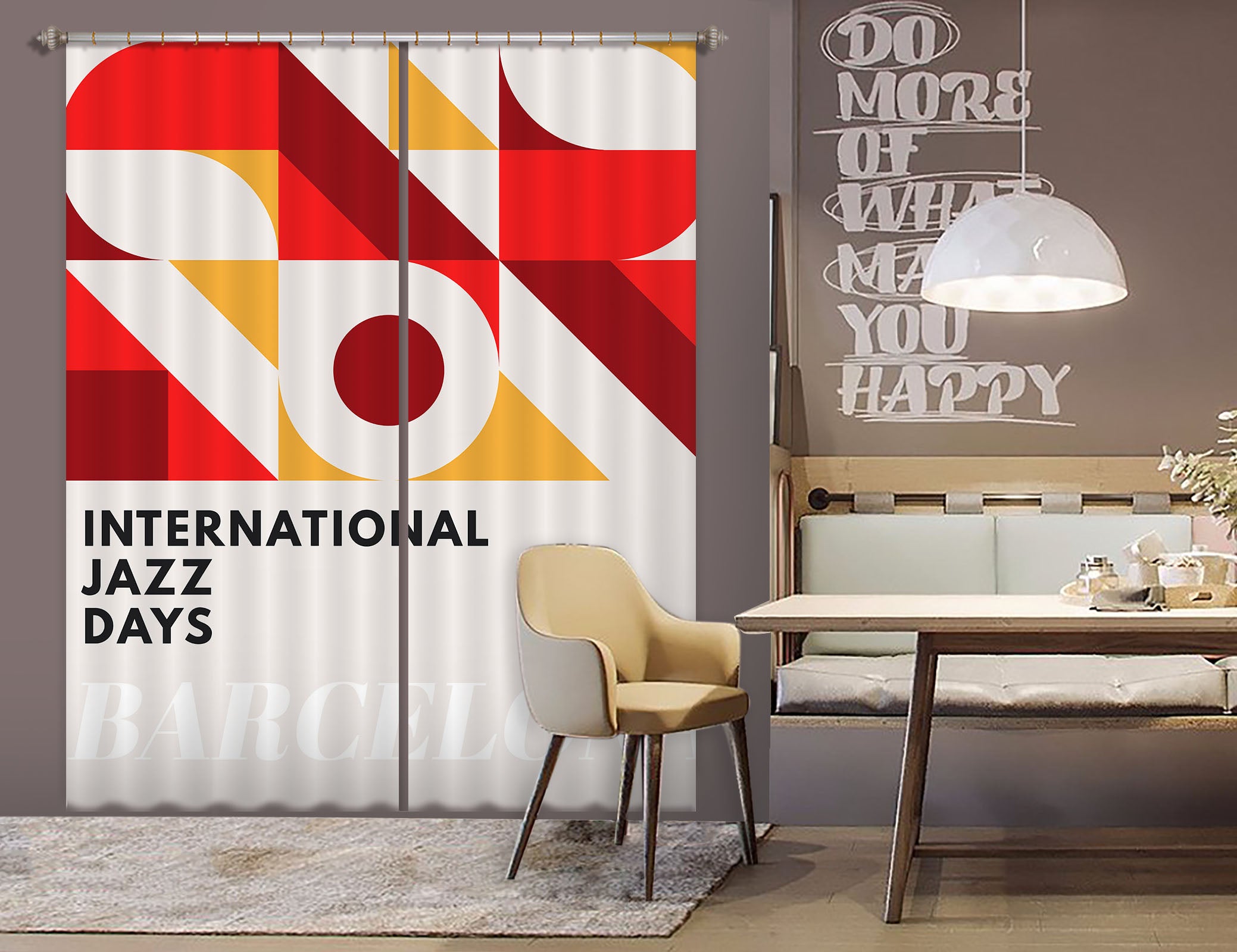3D Red Geometry 1059 Boris Draschoff Curtain Curtains Drapes