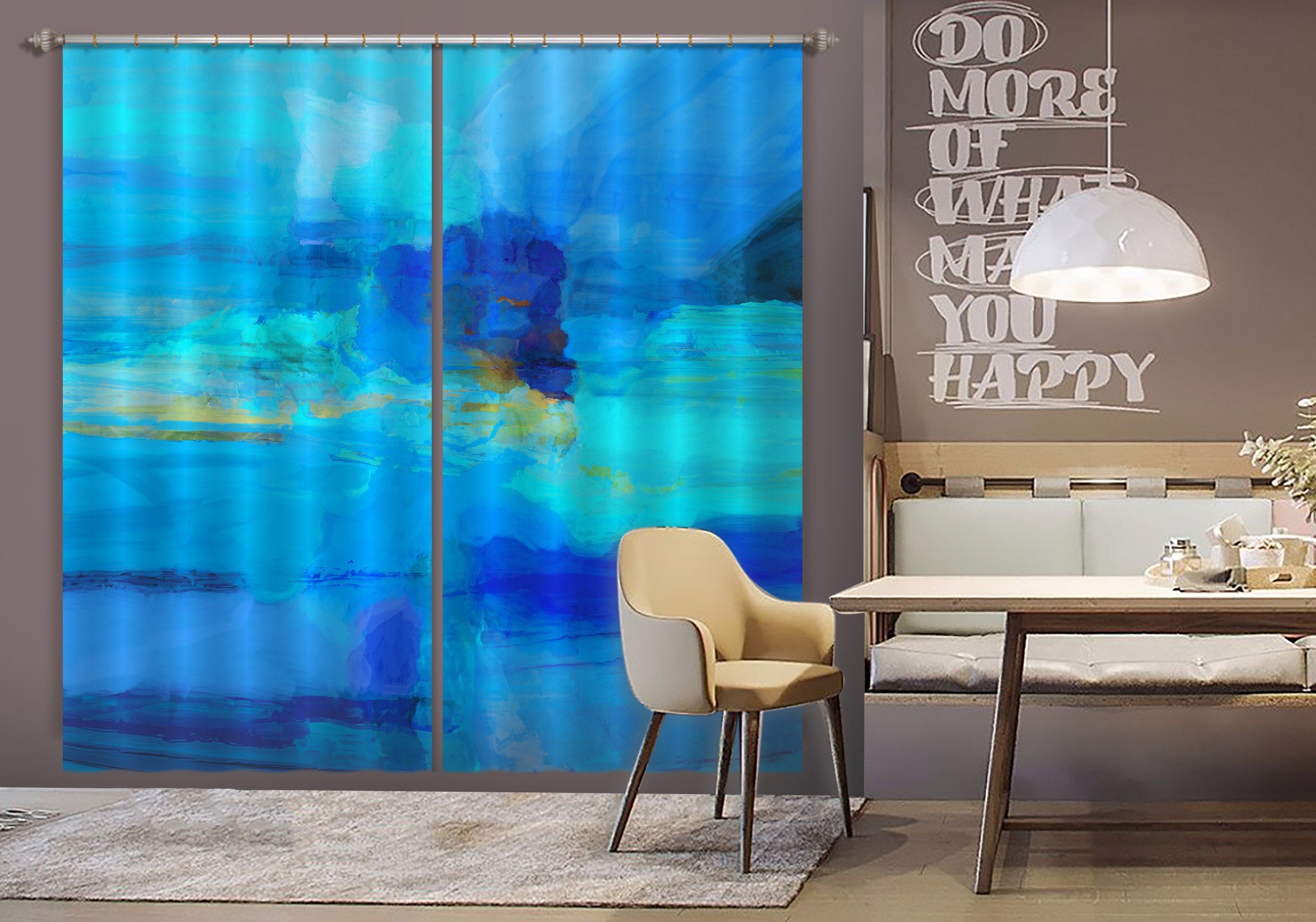 3D Blue Sea 052 Michael Tienhaara Curtain Curtains Drapes