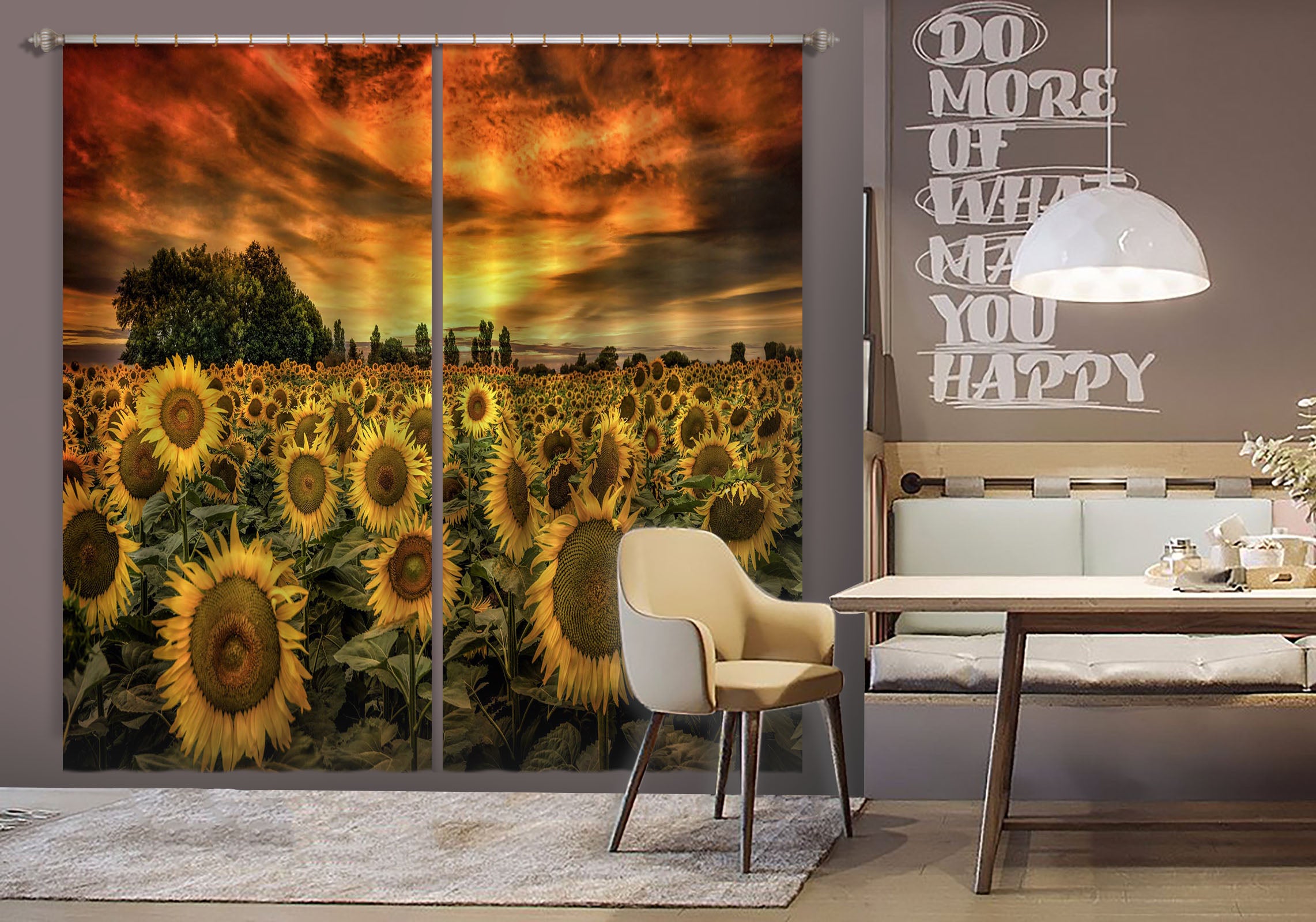 3D Sunflower Garden 179 Marco Carmassi Curtain Curtains Drapes