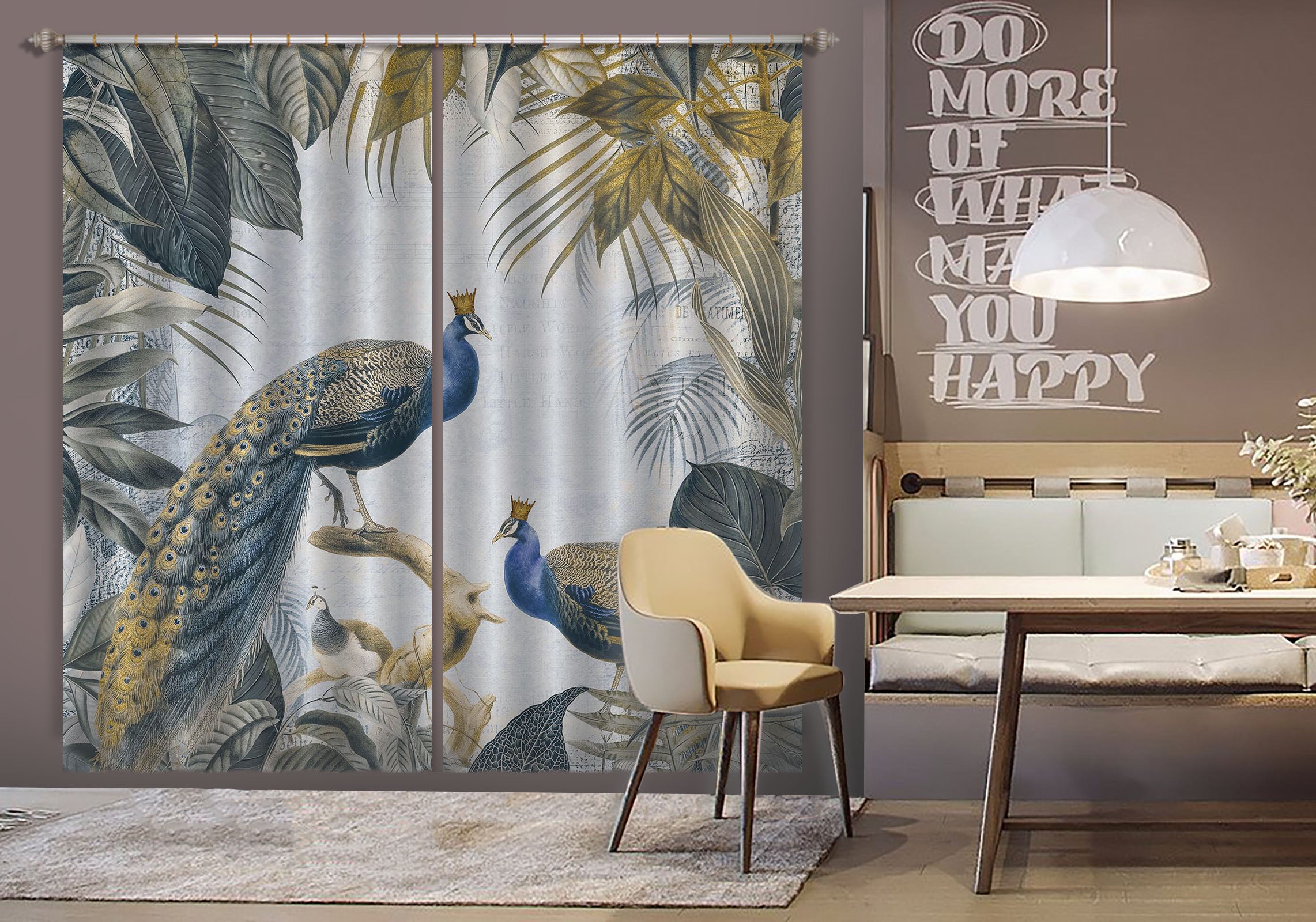 3D Peacock Forest 052 Andrea haase Curtain Curtains Drapes