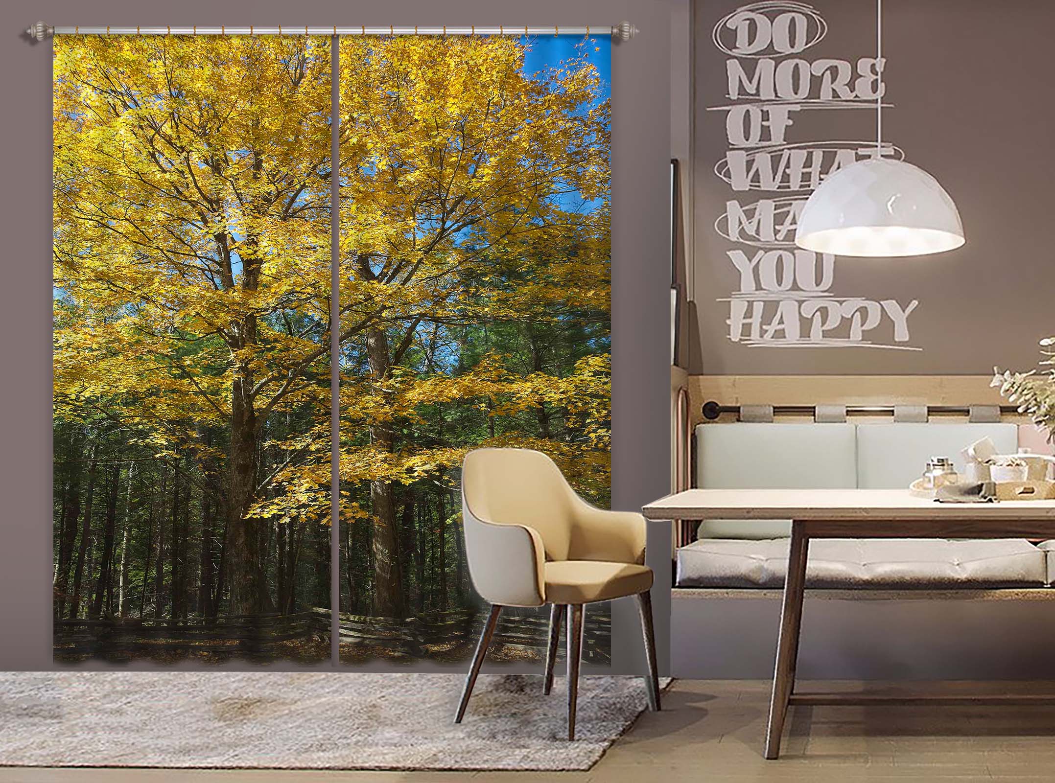 3D Sunny Forest 049 Kathy Barefield Curtain Curtains Drapes