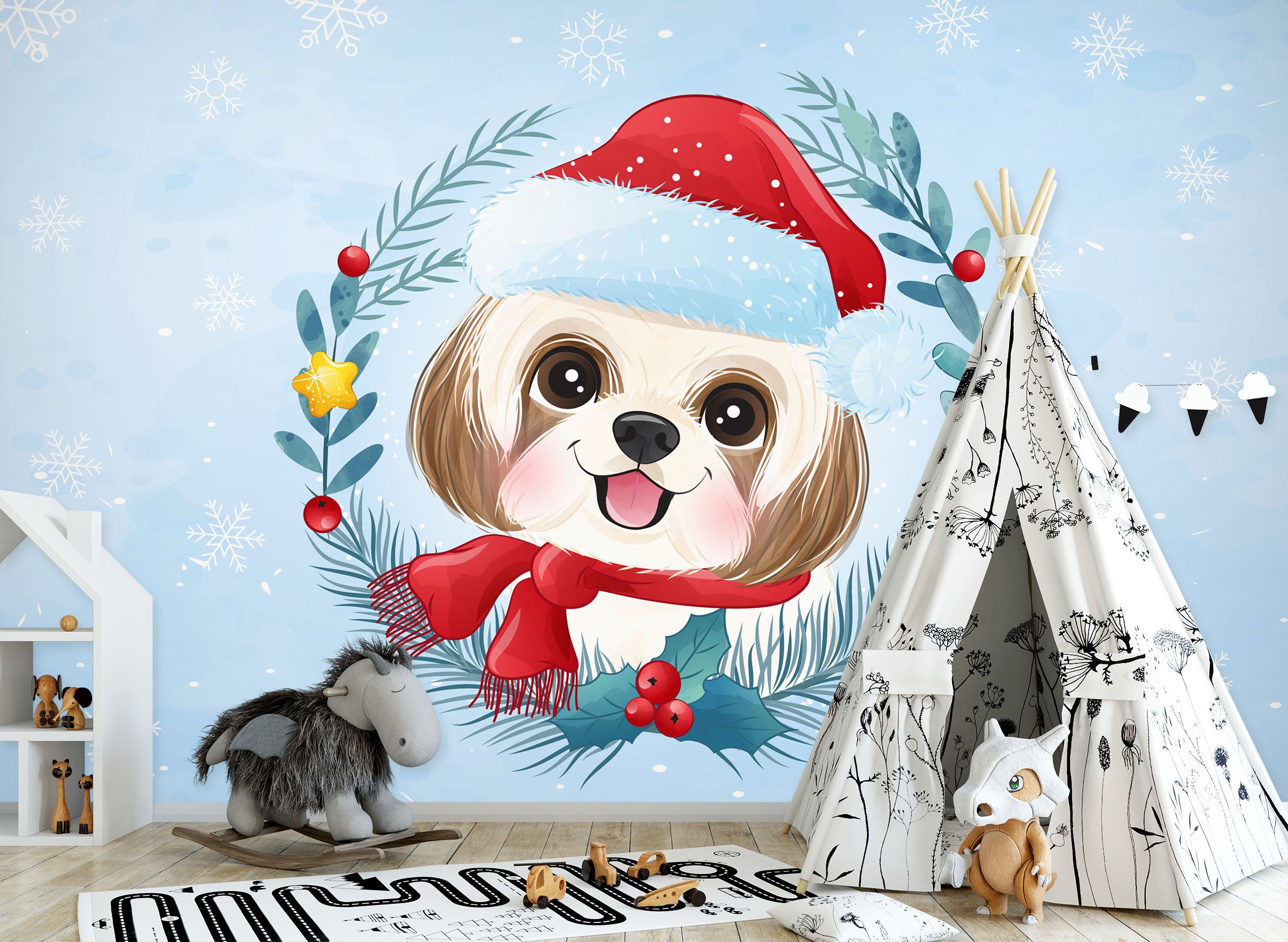 3D Dog Hat 57137 Wall Murals