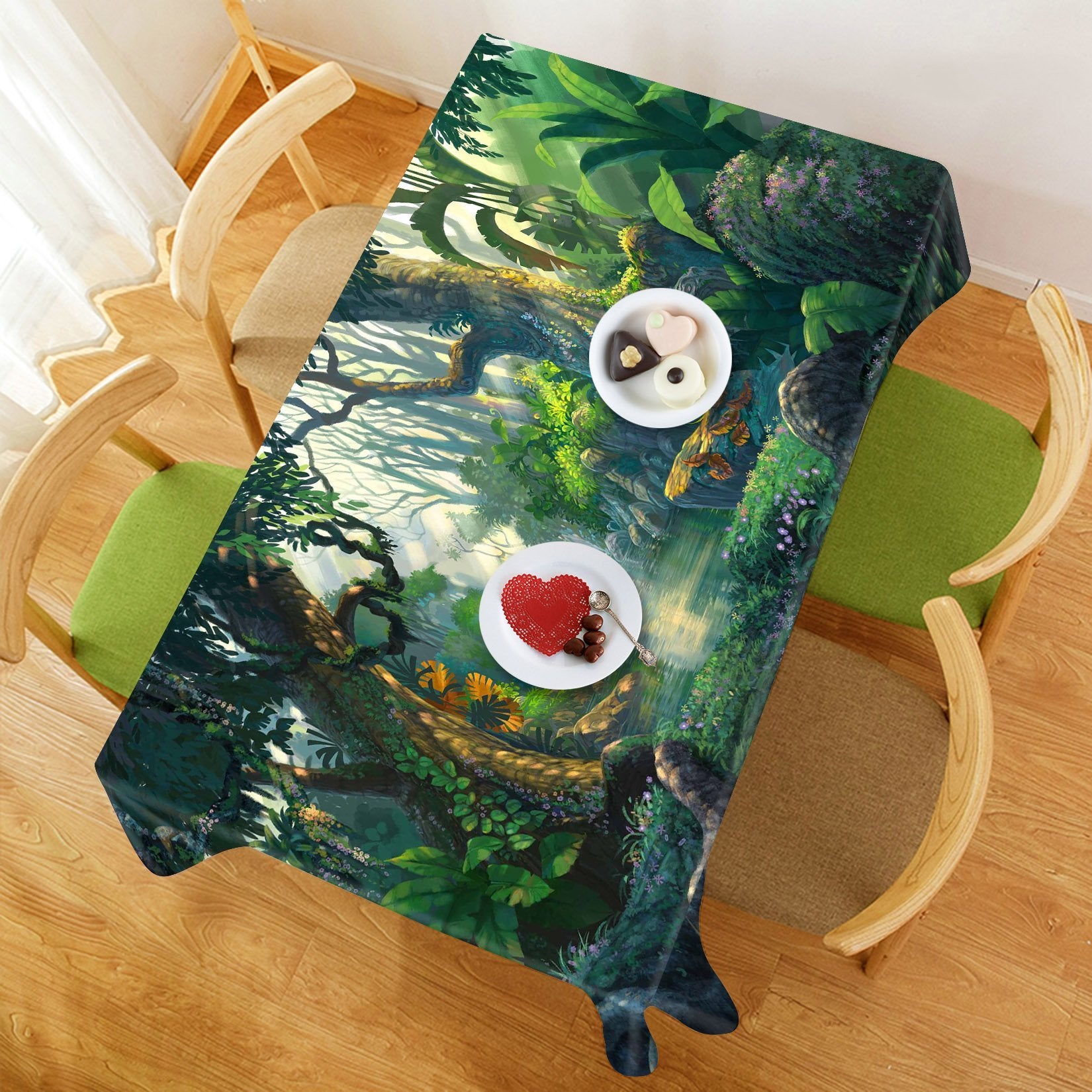 3D Rainforest River 626 Tablecloths Wallpaper AJ Wallpaper 