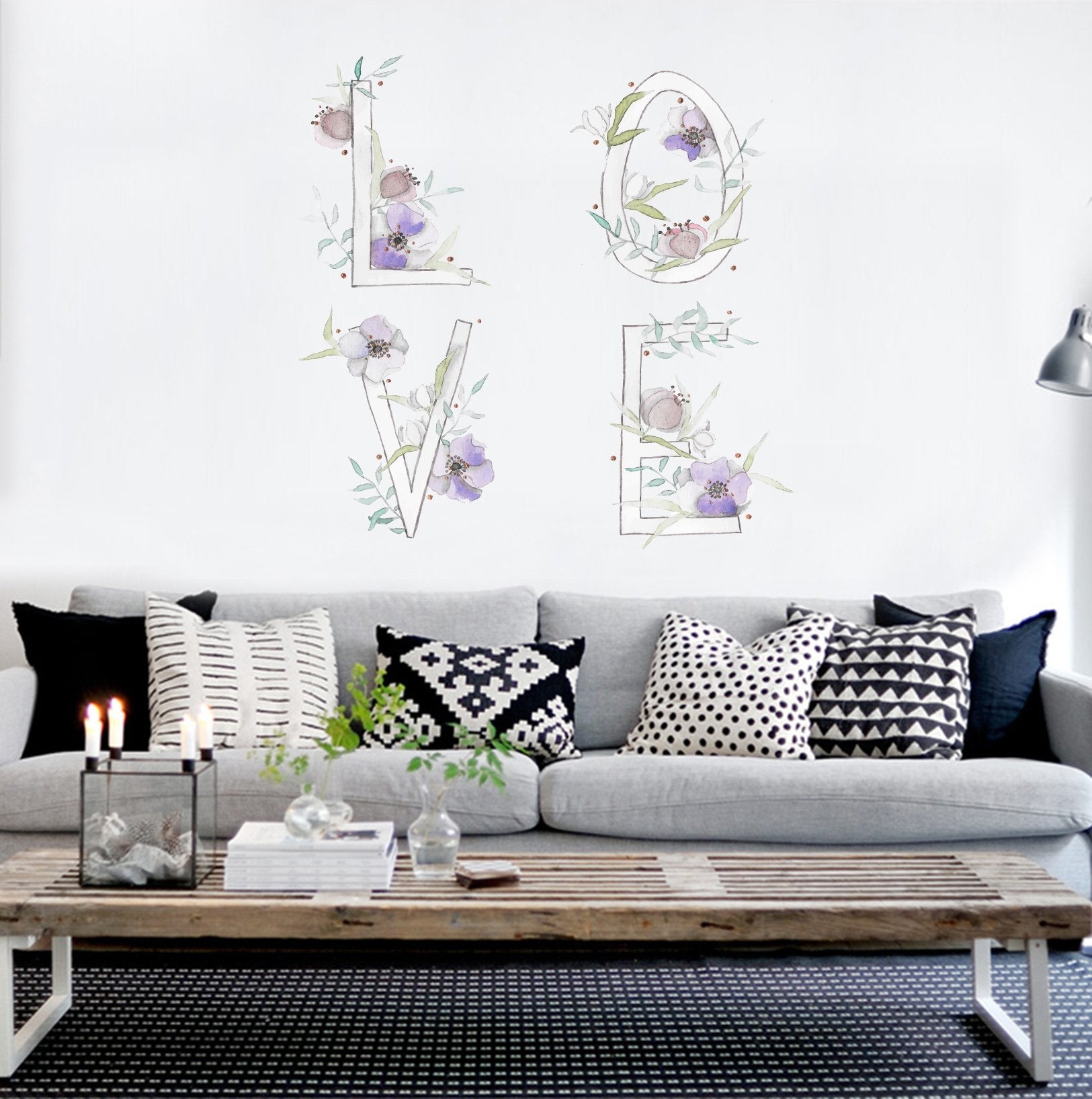 3D Letter Flower 171 Wall Stickers Wallpaper AJ Wallpaper 