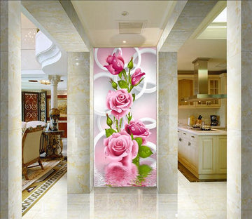 3D Modern flower rose pink Wallpaper AJ Wallpaper 1 