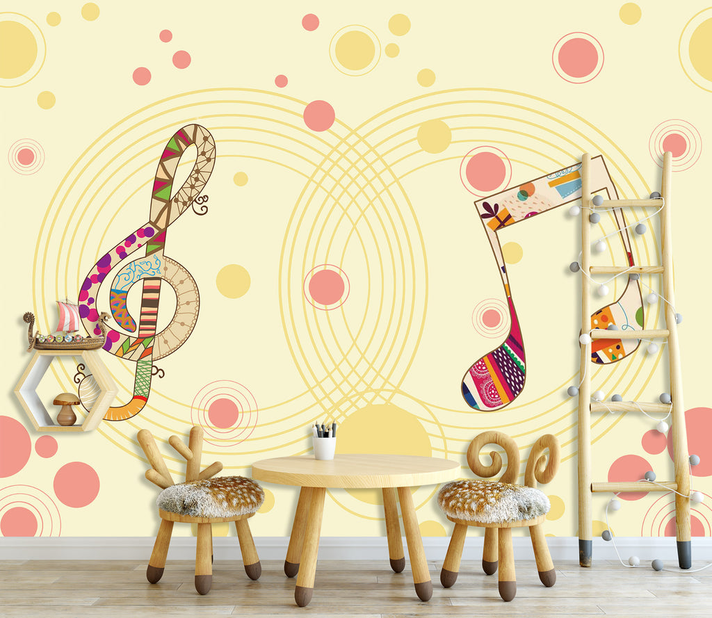 Musical Note Mural 3D Musical Note 1718 Wall Murals | AJ Wallpaper
