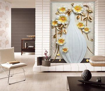 3D Flower vase carving Wallpaper AJ Wallpaper 1 