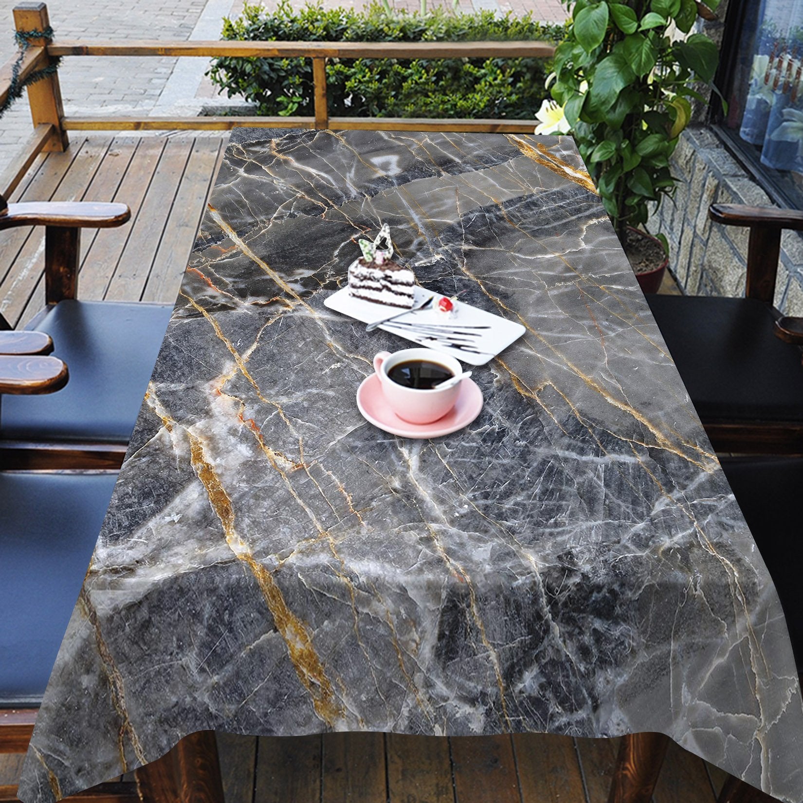 3D Black Stone Grain 20 Tablecloths Wallpaper AJ Wallpaper 