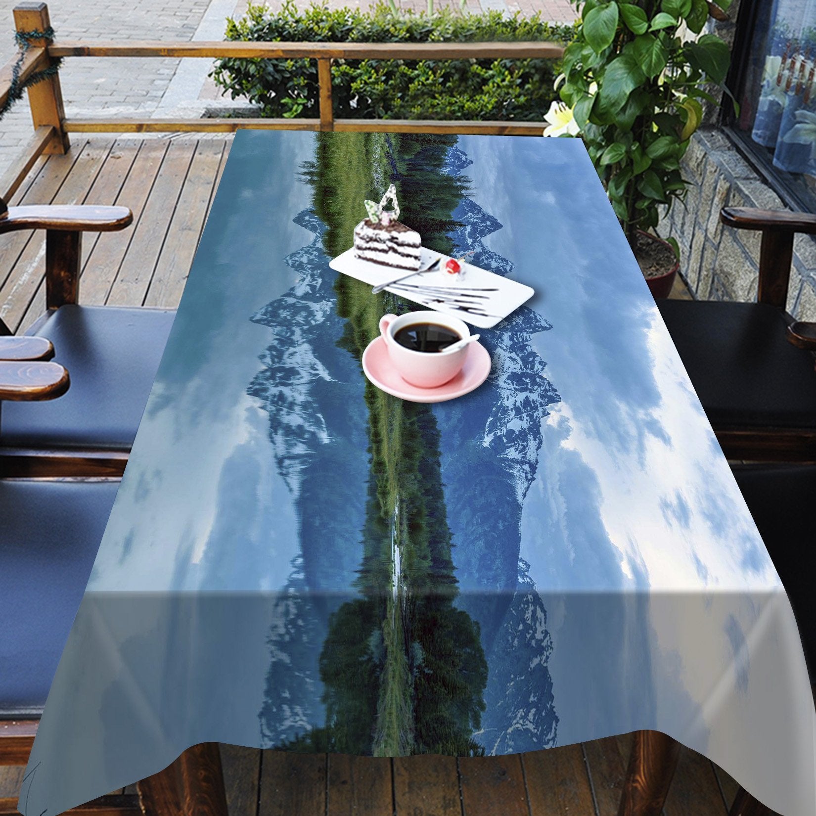 3D Snow Mountain Lake 623 Tablecloths Wallpaper AJ Wallpaper 