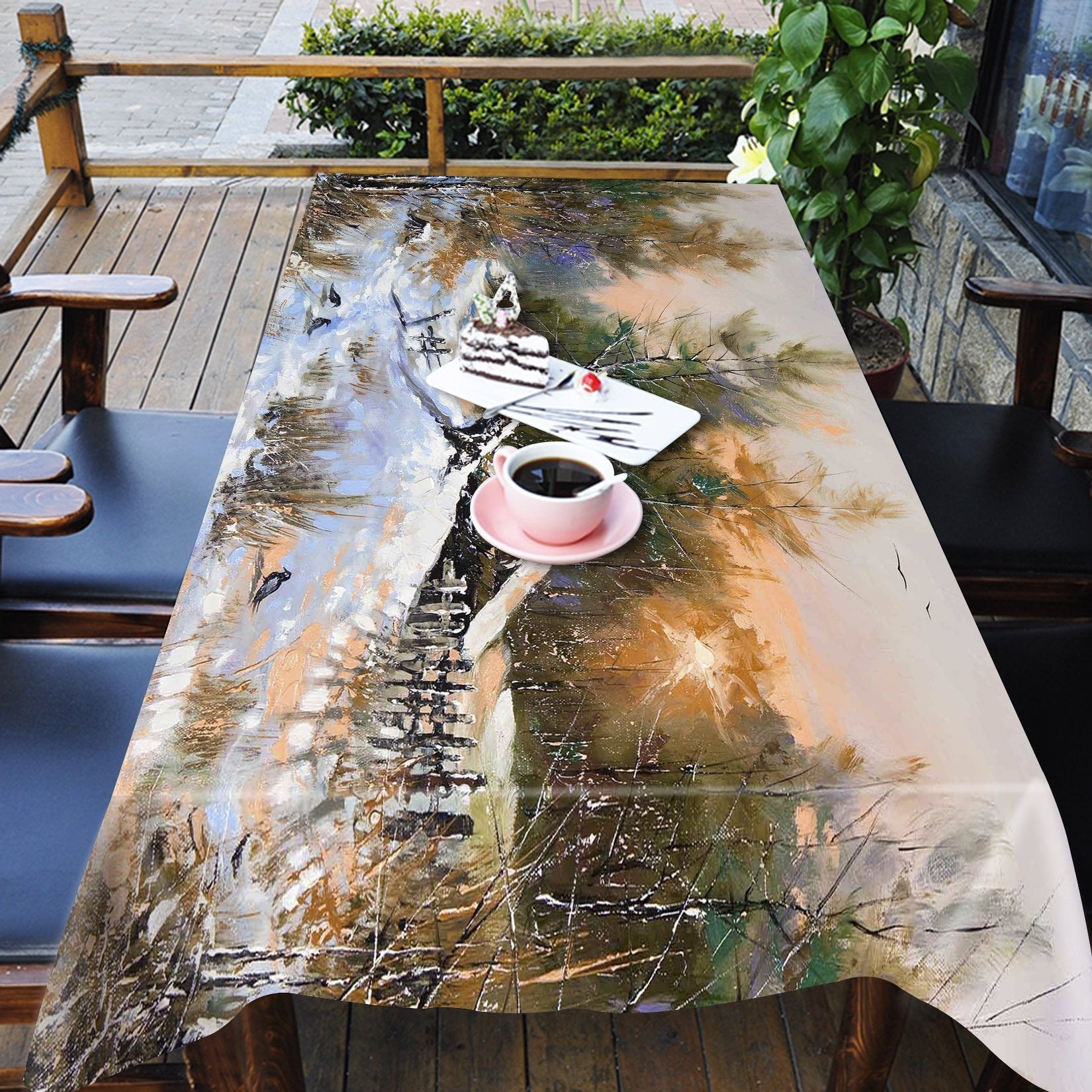 3D Snow Scenery Painting 833 Tablecloths Wallpaper AJ Wallpaper 