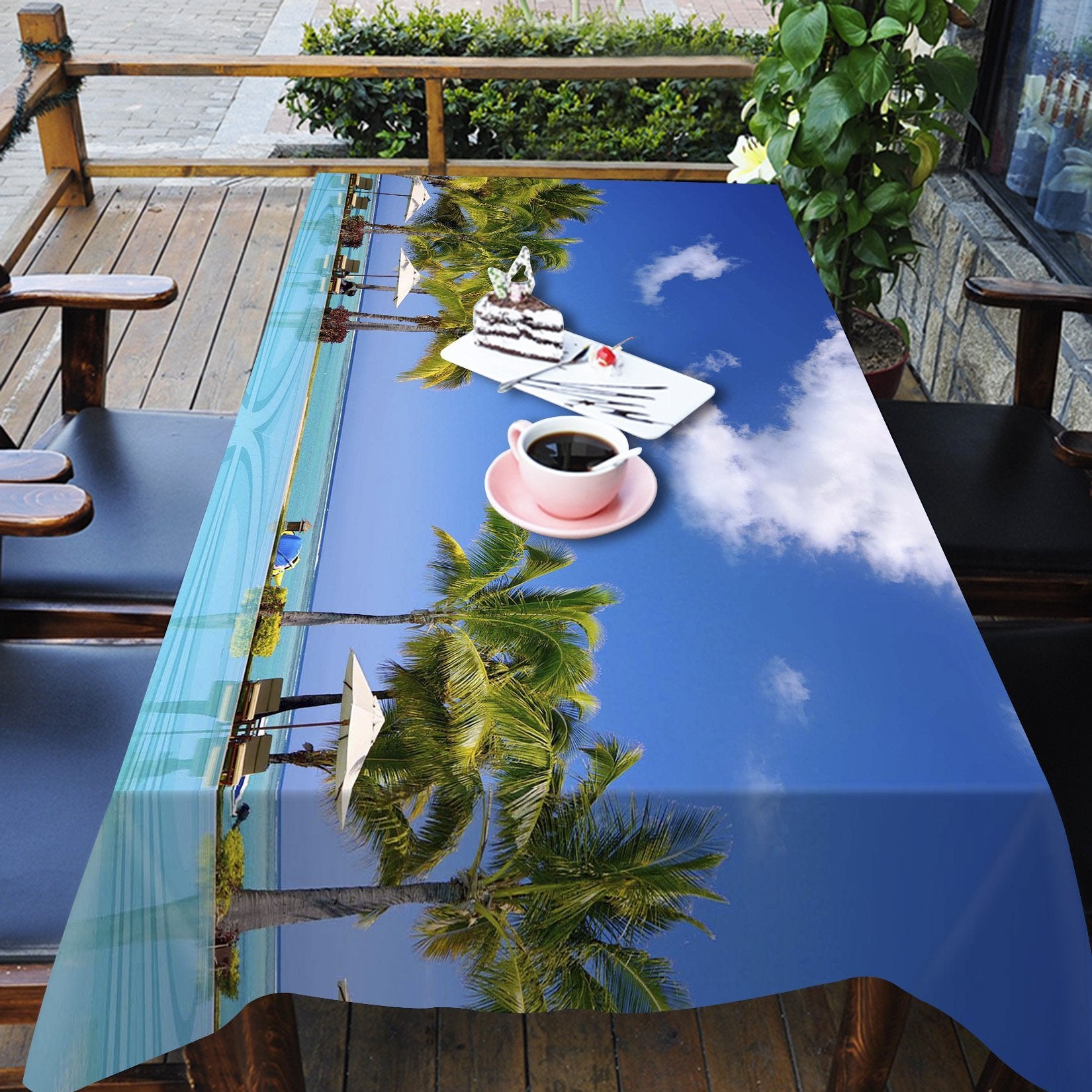 3D Sea Swimming Pool 704 Tablecloths Wallpaper AJ Wallpaper 