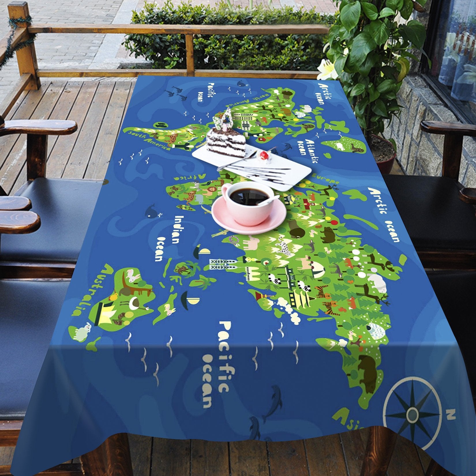 3D World Map 684 Tablecloths Wallpaper AJ Wallpaper 