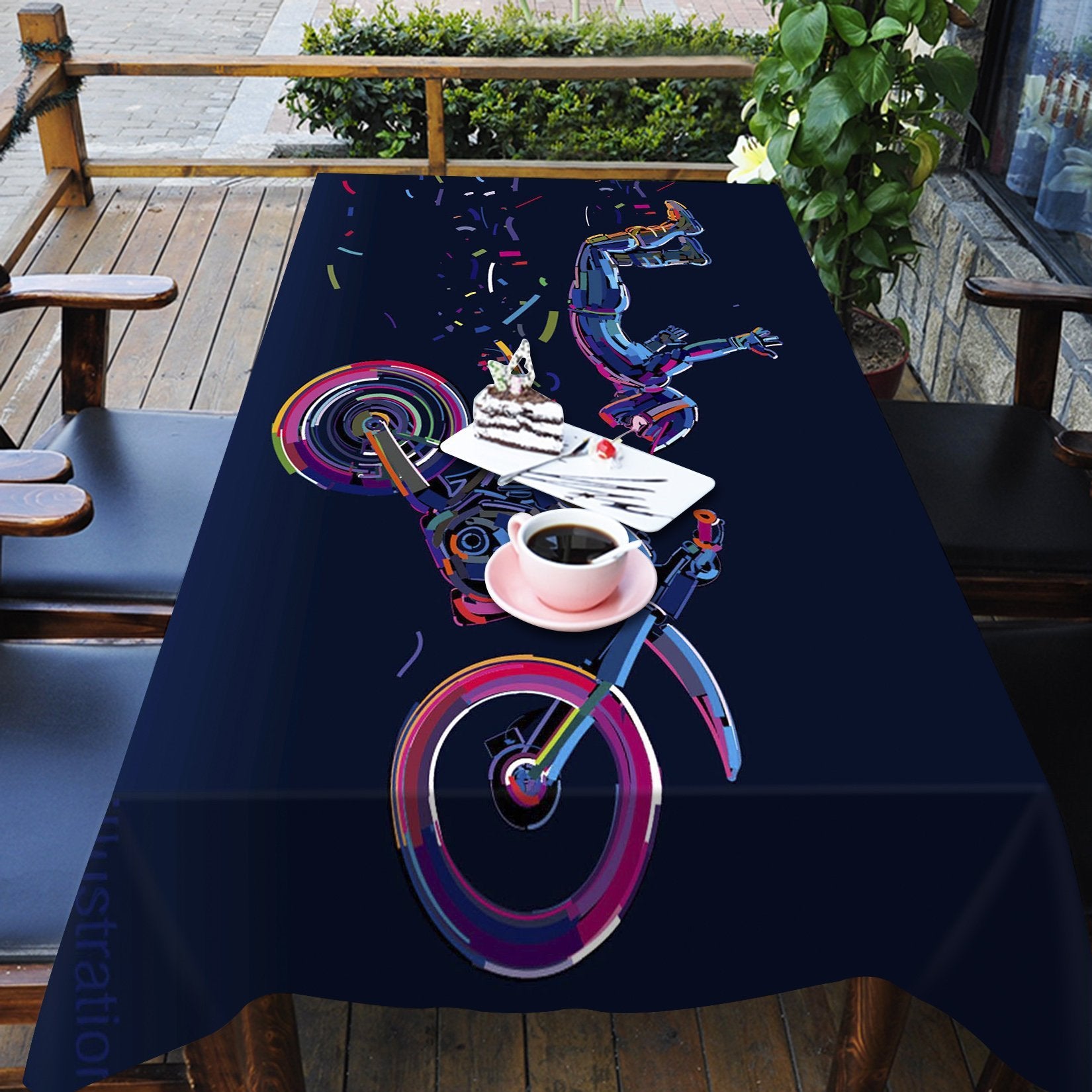 3D Graffiti Motorcycle Driver 538 Tablecloths Wallpaper AJ Wallpaper 
