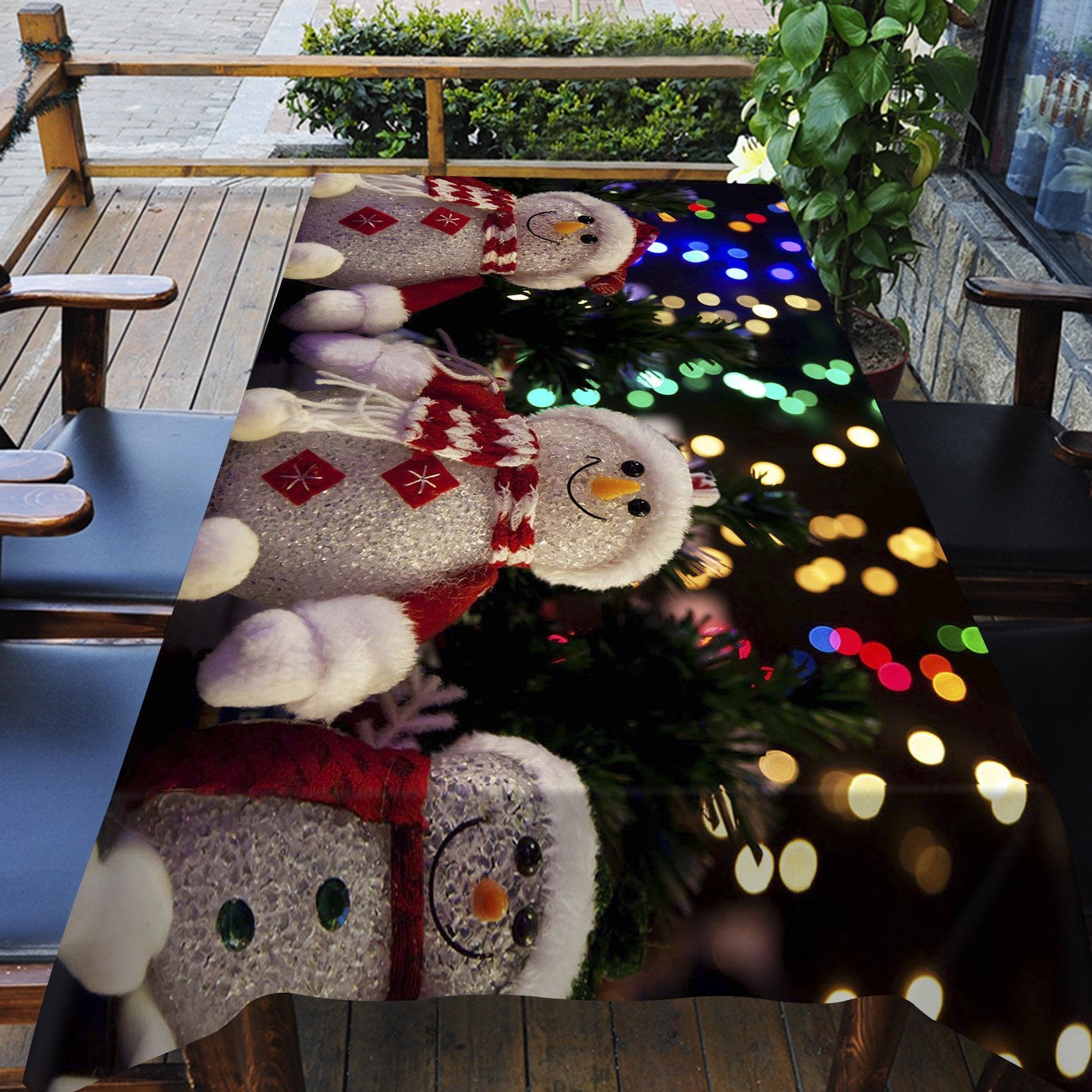 3D Crystal Snowman 52 Tablecloths Tablecloths AJ Creativity Home 