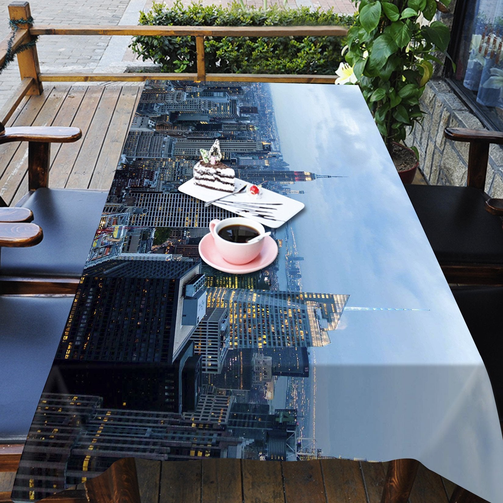 3D Dusk New York Lights 429 Tablecloths Wallpaper AJ Wallpaper 