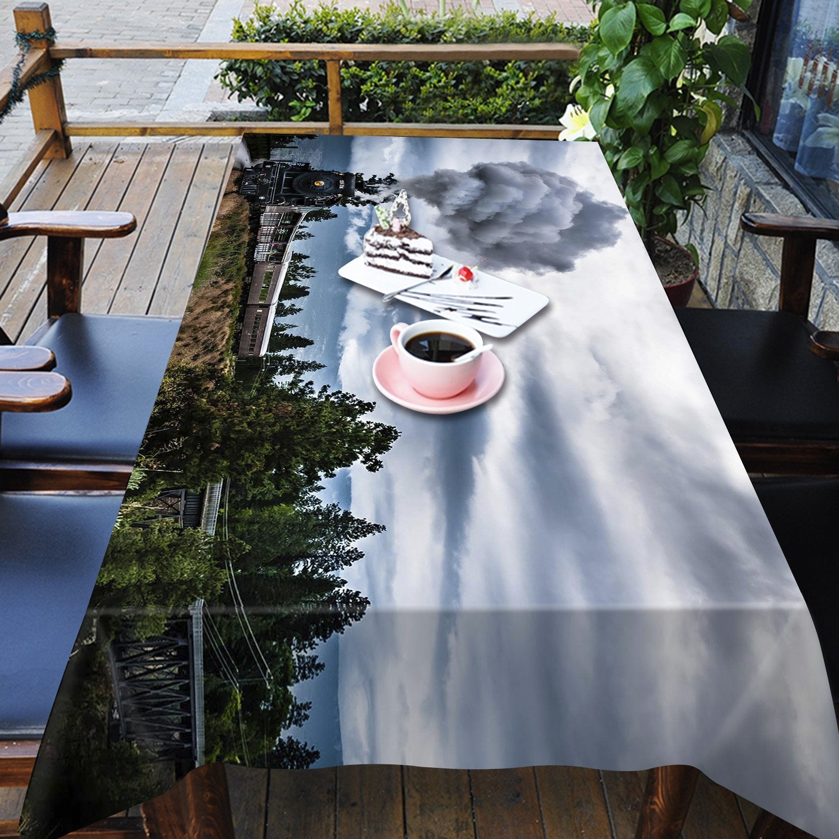 3D Ancient Train Smoke 516 Tablecloths Wallpaper AJ Wallpaper 