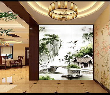 3D water forest green hill Wallpaper AJ Wallpaper 1 