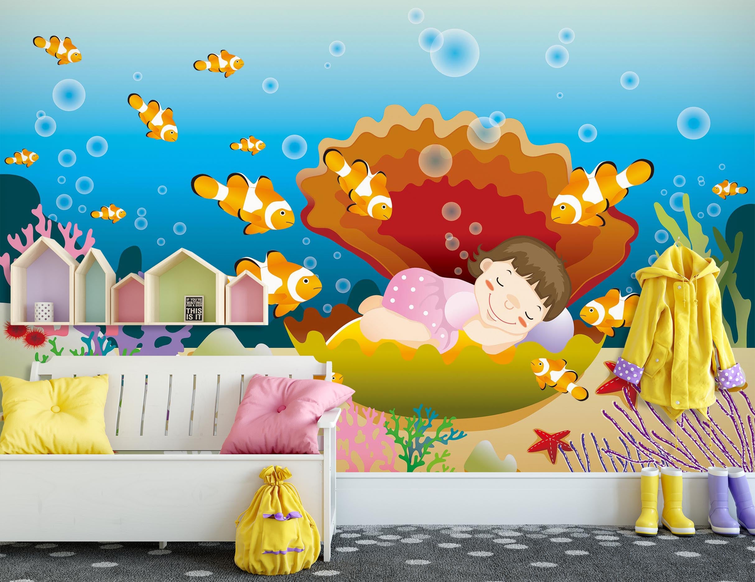 3D Coral Fish 1661 Wall Murals