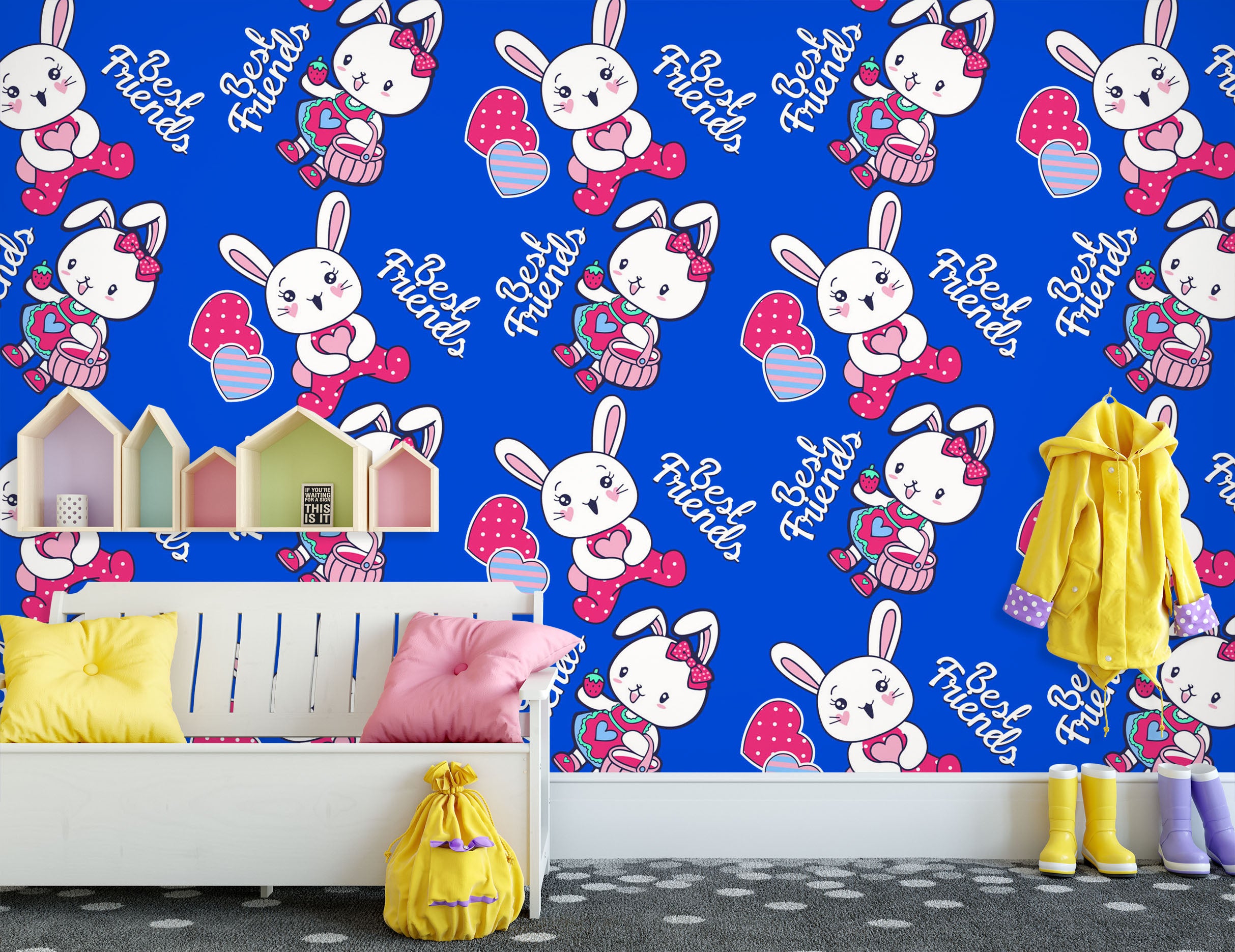 3D Rabbit Pattern 57070 Wall Murals