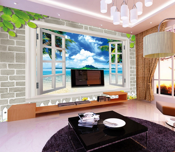 Window Sea Island Wallpaper AJ Wallpaper 