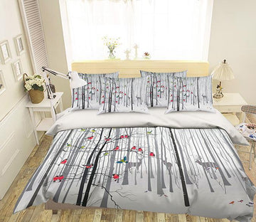 3D Bare Forest Animals 230 Bed Pillowcases Quilt Wallpaper AJ Wallpaper 